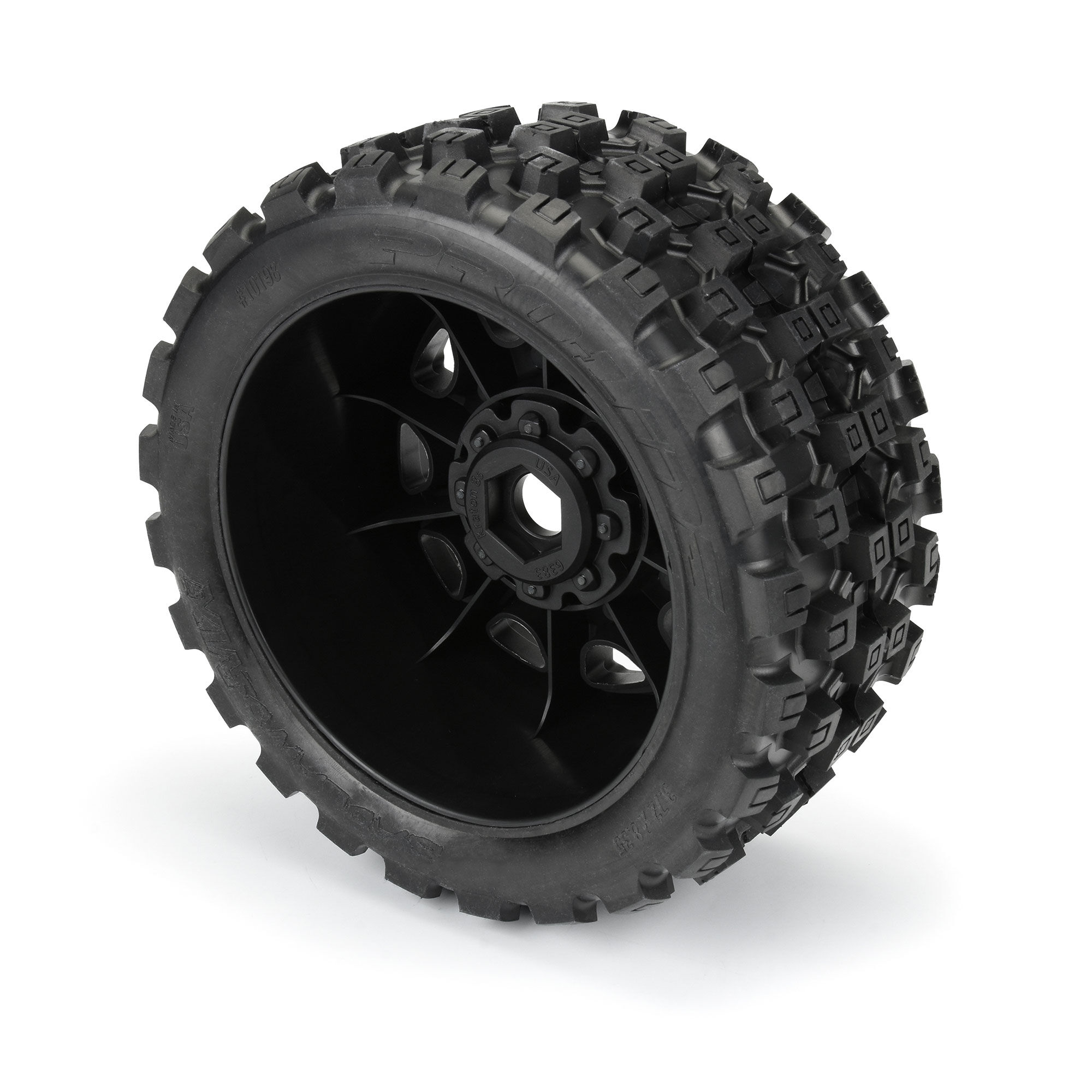 Pro-Line Racing 1/6 Badlands MX57 Front/Rear 5.7” Tires Mounted on Raid 8x48 Removable 24mm Hex Wheels (2): Black