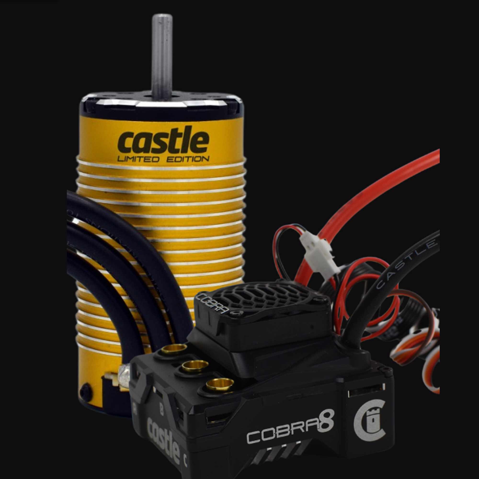 Castle Creations COBRA 8 25.2V ESC with LIMITED EDITION GOLD 1515-2200KV V2 Sensored Motor Combo