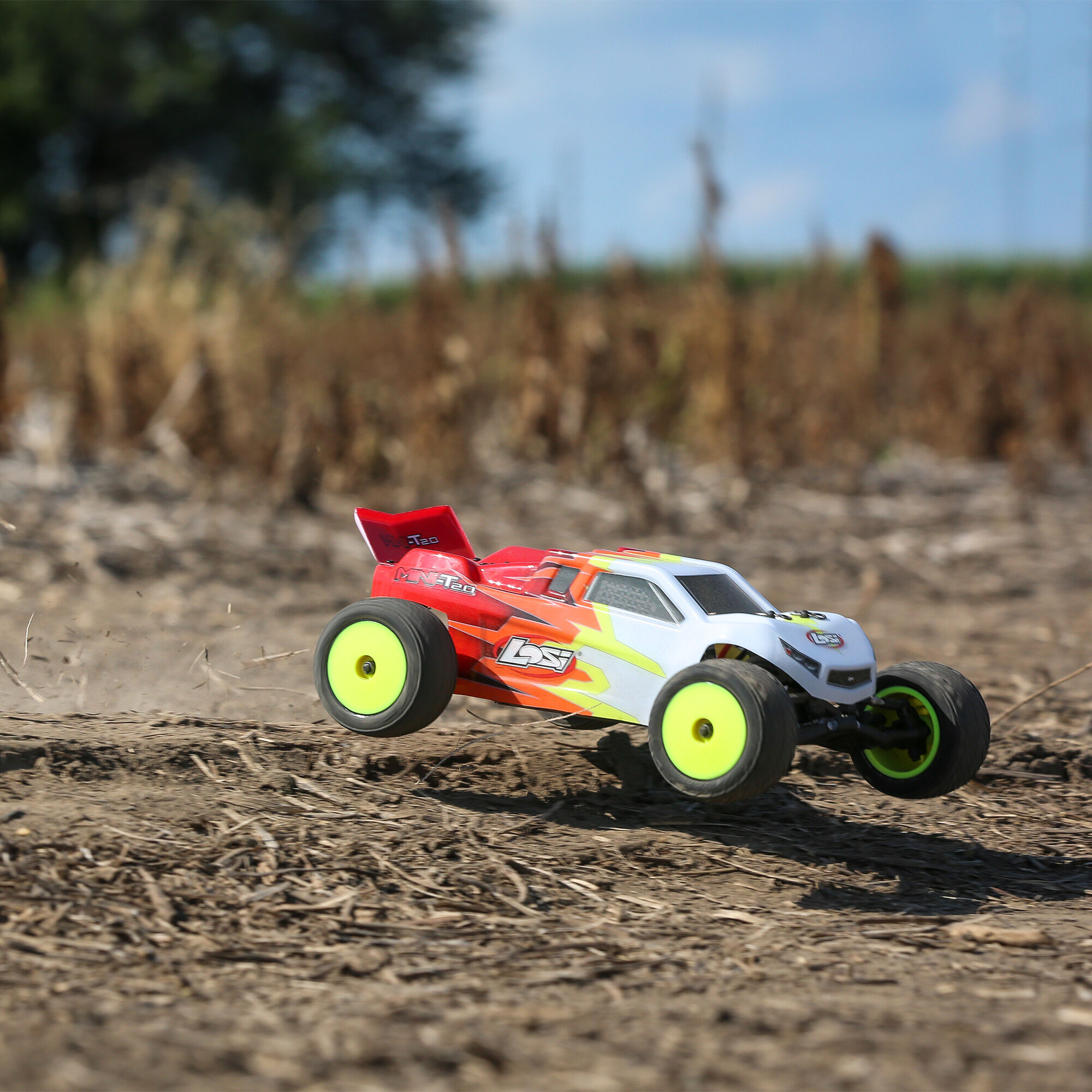 Losi 1/18 Mini-T 2.0 2S 2WD RTR Brushed Stadium Truck (Battery & Charger included), Red