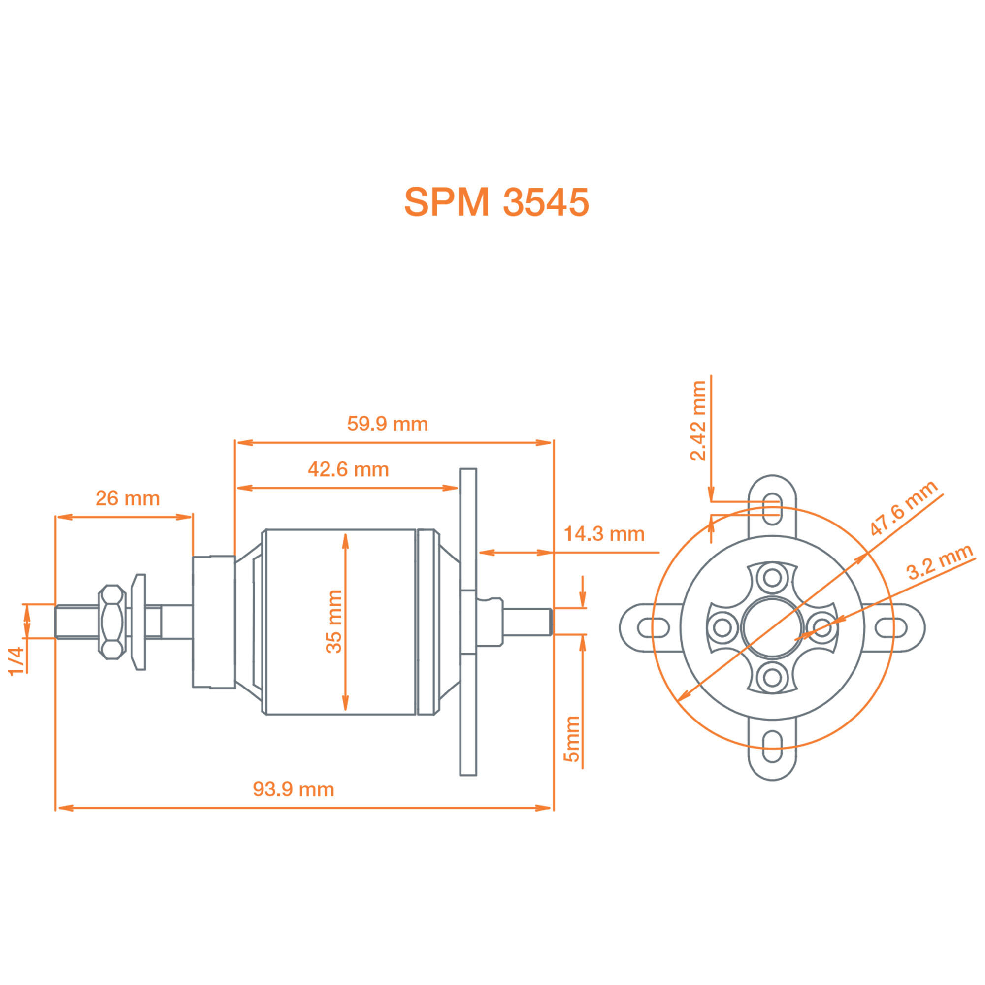 Spektrum Accessories Avian EF1 3545-1250Kv Brushless Outrunner Motor