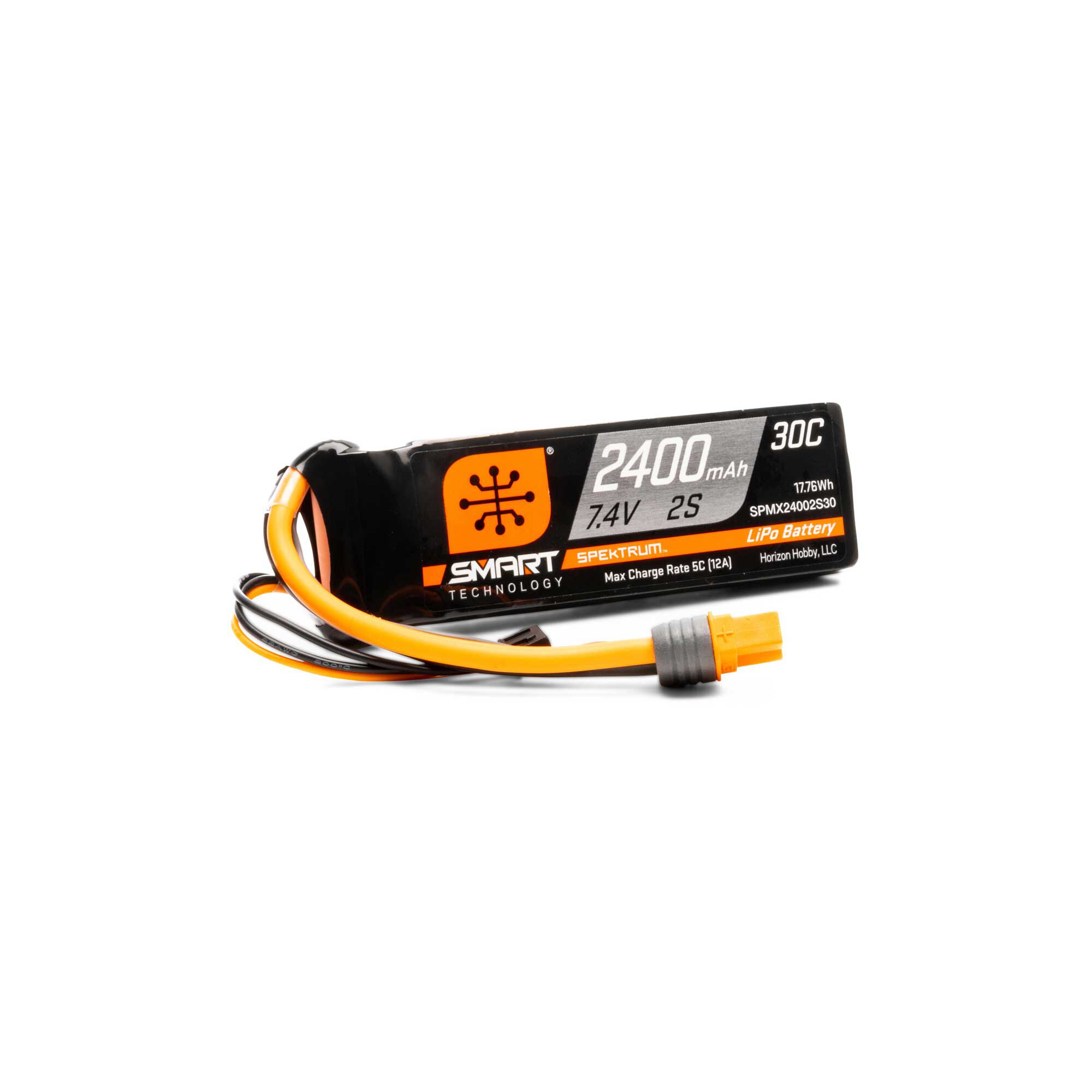 Spektrum Accessories 7.4V 2400mAh 2S Smart 30C LiPo Battery: IC3 Connector