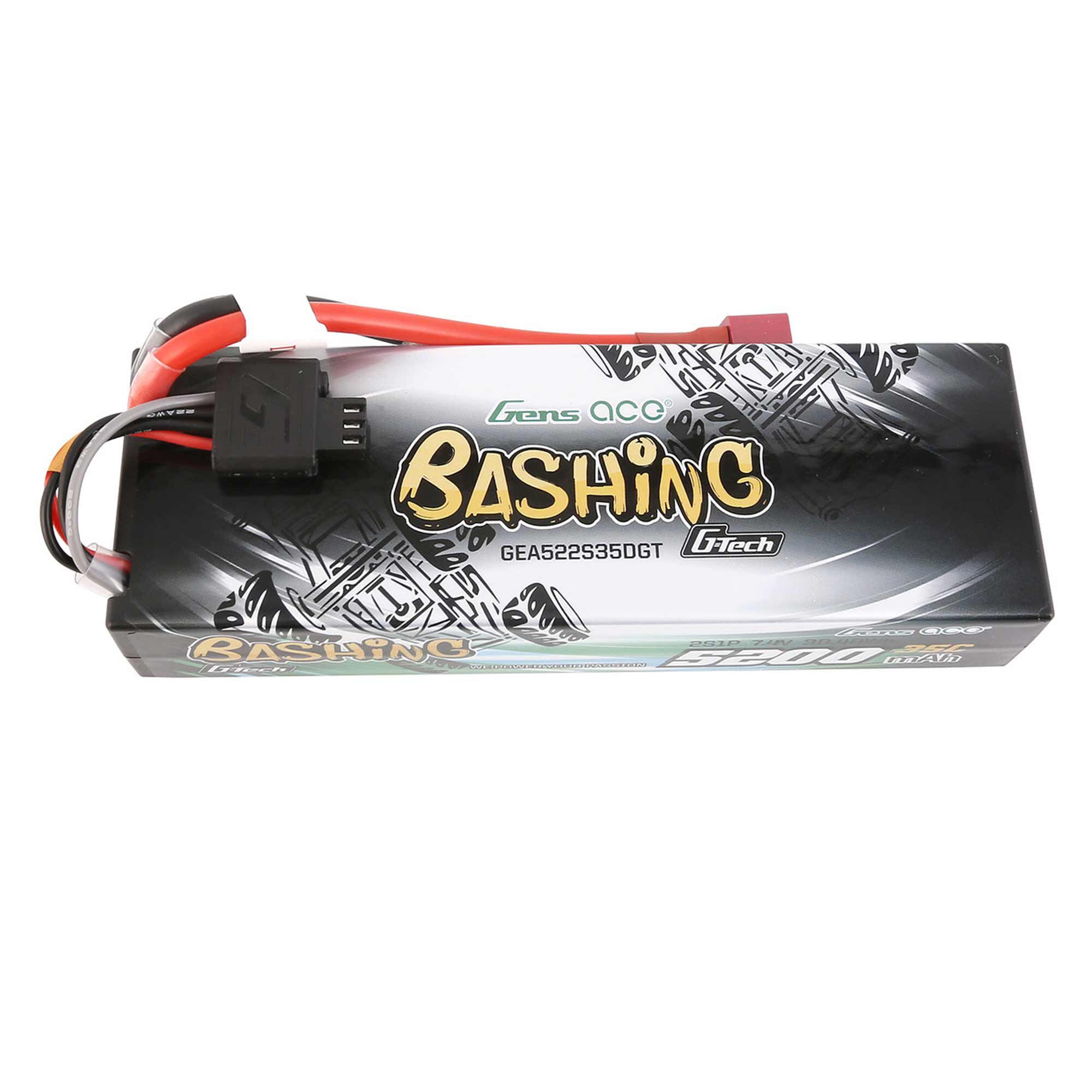 Gens ace 7.4V 5200mAh 2S 35C G-Tech Smart Bashing Hardcase LiPo Battery: Deans