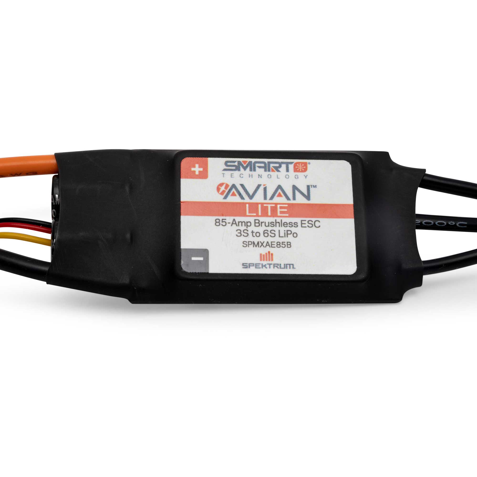 Spektrum Accessories Avian 85-Amp Smart Lite Brushless ESC, 3S-6S: IC3