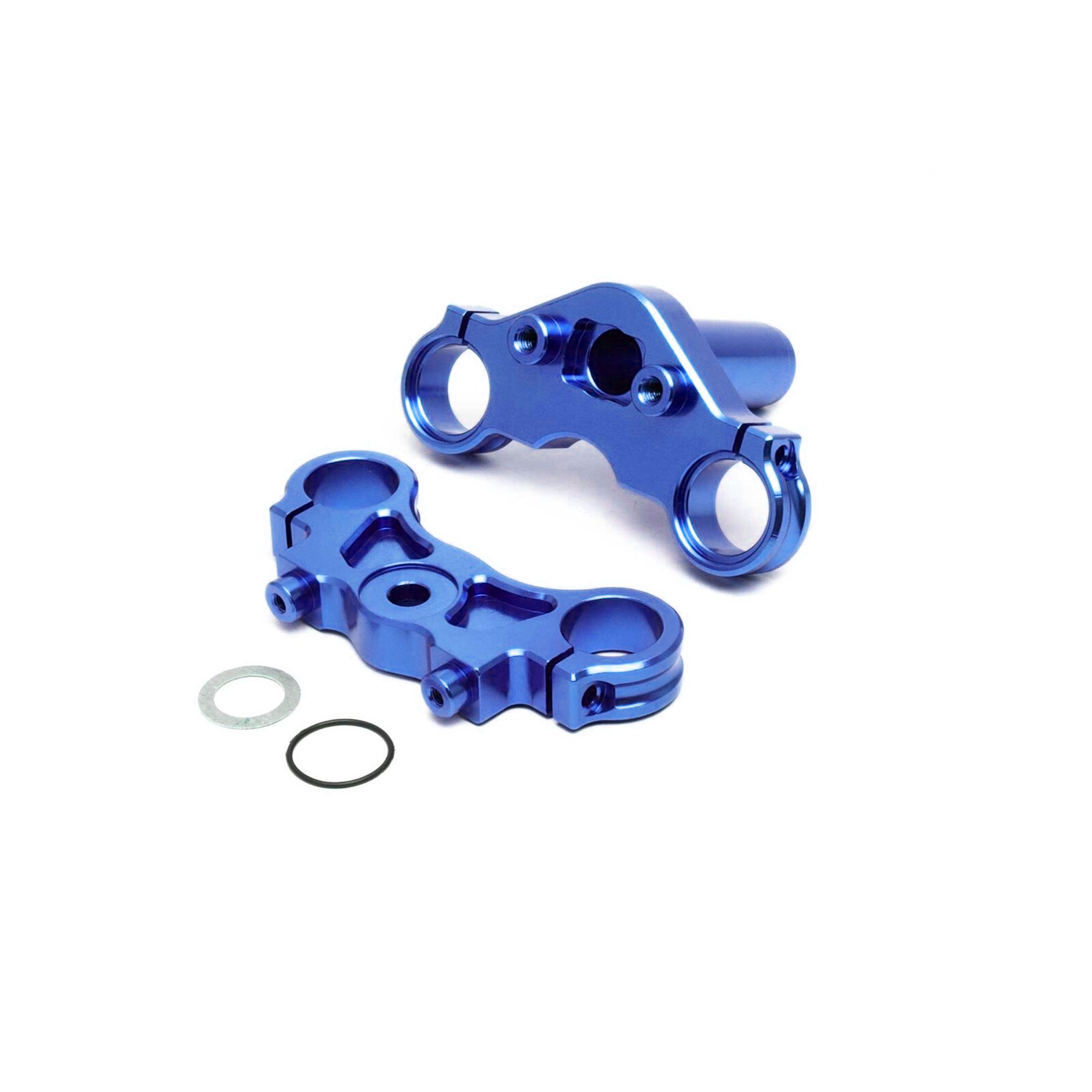 Losi Aluminum Triple Clamp Set, Blue: Promoto-MX