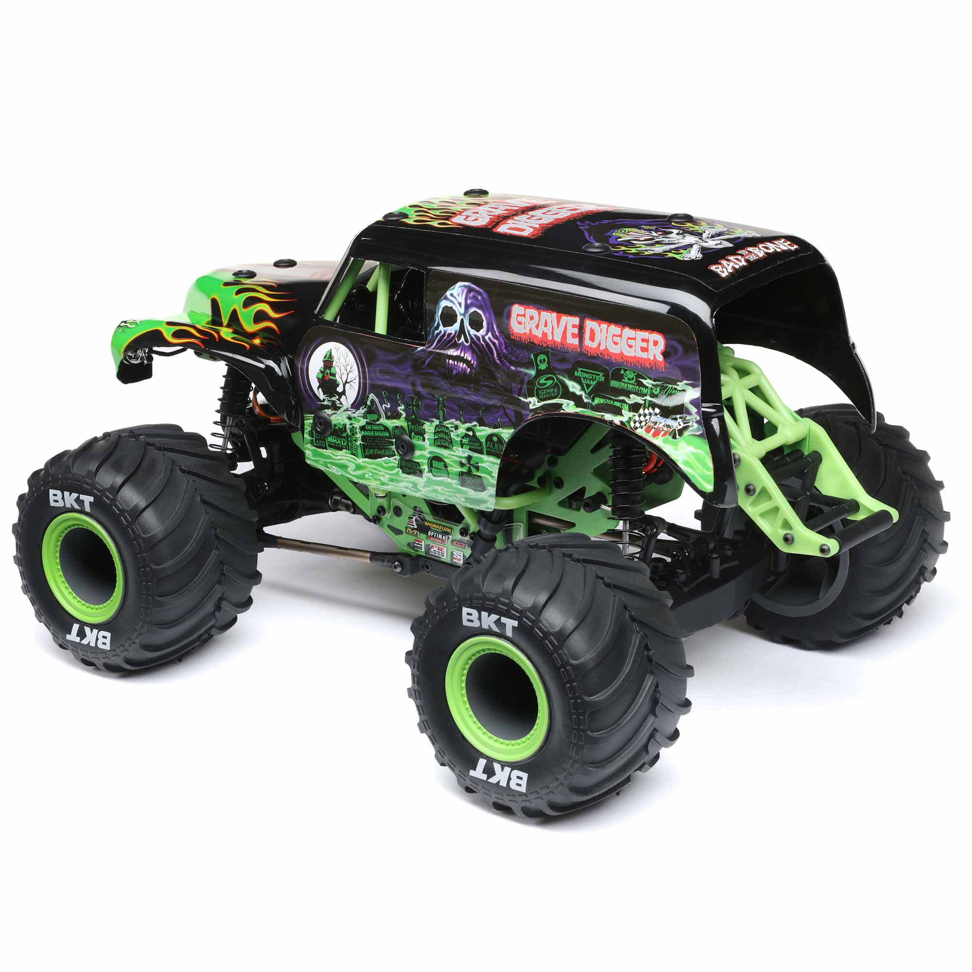 Losi 1/18 Mini LMT Grave Digger 2S 4X4 RTR Brushed Monster Truck (Battery & Charger Included), Green