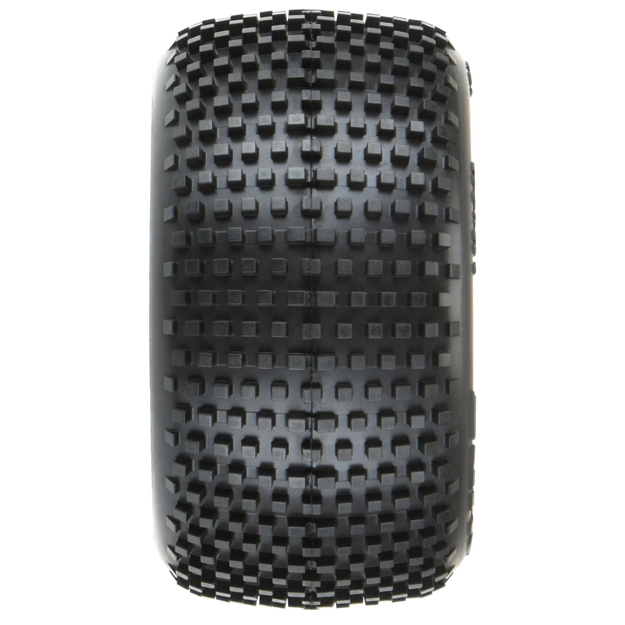 Pro-Line Racing 1/18 Hole Shot Front/Rear Mini-T Tires Mounted 8mm White Wheels (2)