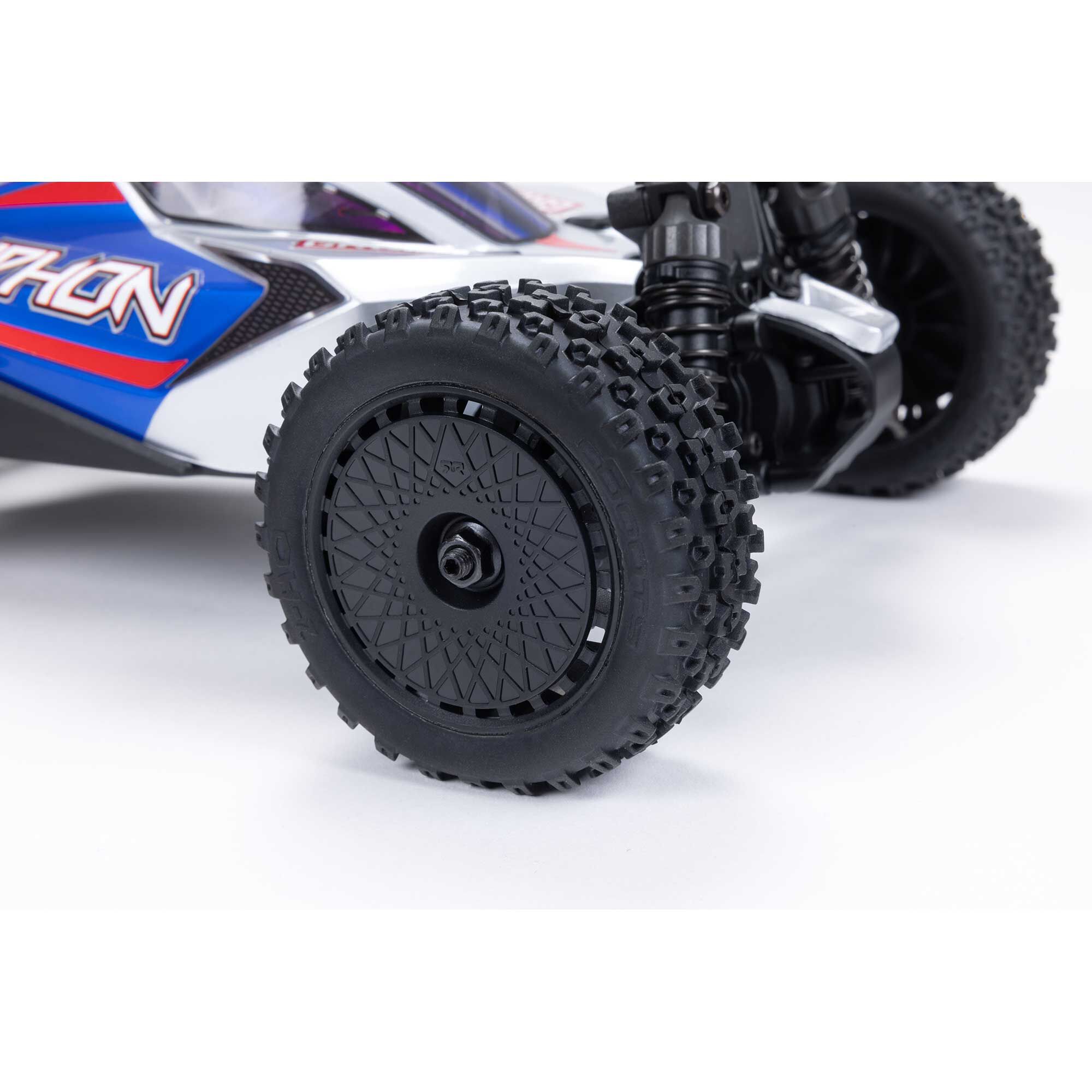 ARRMA 1/14 TYPHON GROM 4X4 RTR Brushed Buggy (Battery & Charger Included), Blue/Silver