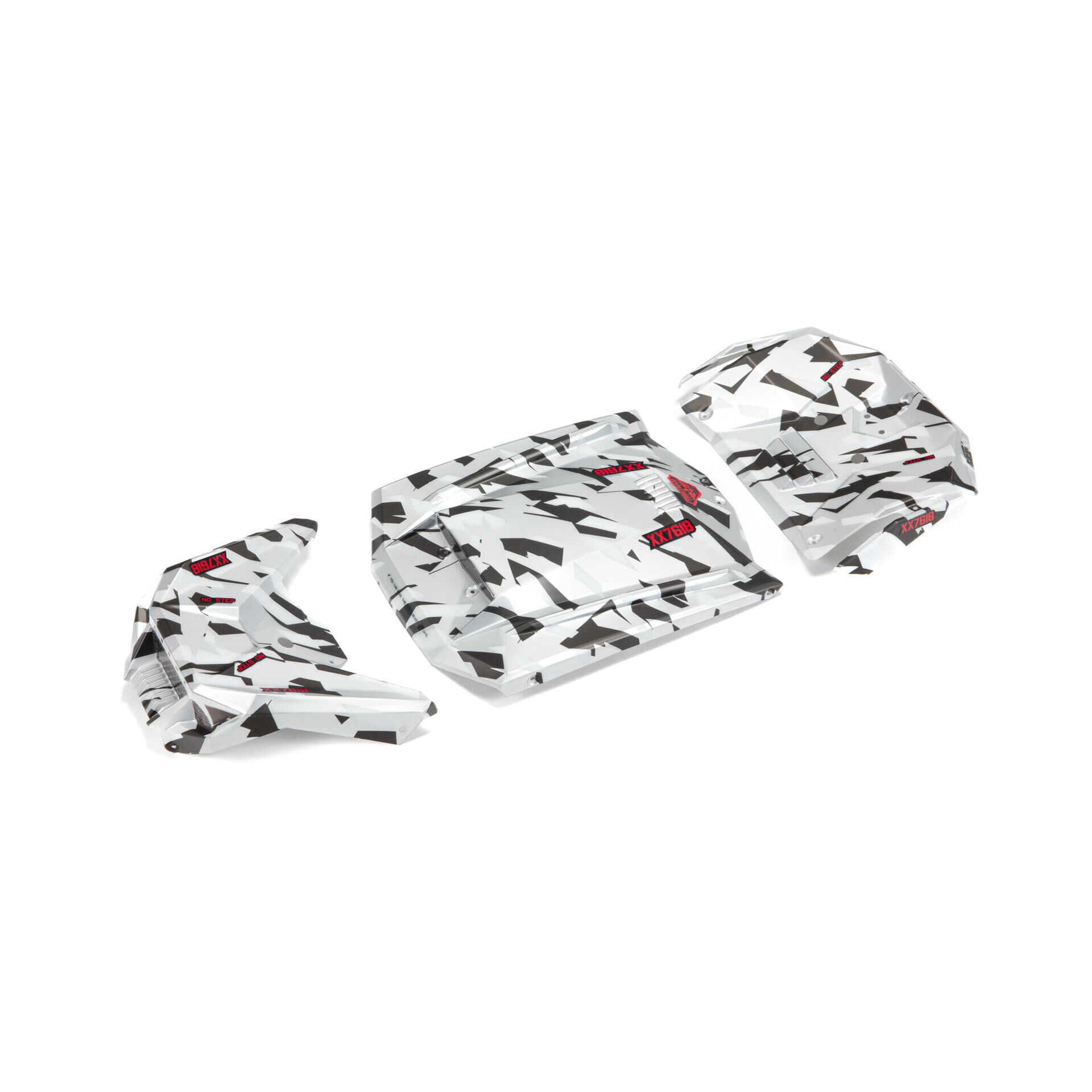 ARRMA 1/7 Exterior Body Panels Painted, White Camo: FIRETEAM