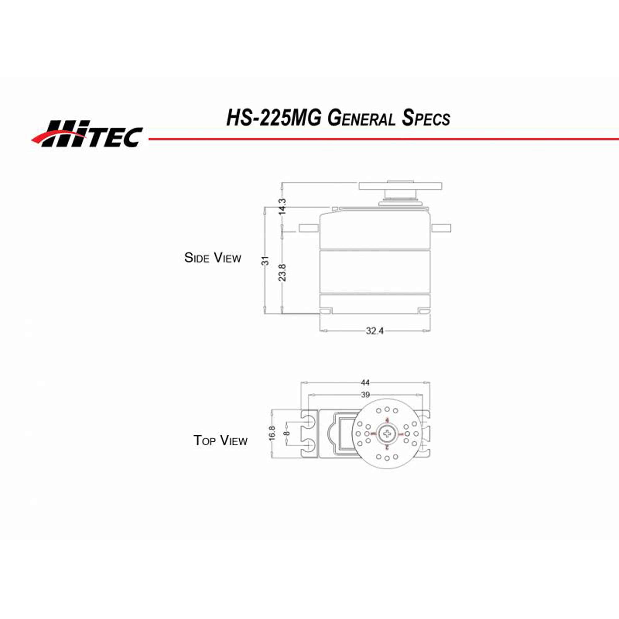 Hitec RCD Inc. HS-225MG Mini Analog Metal Gear Servo