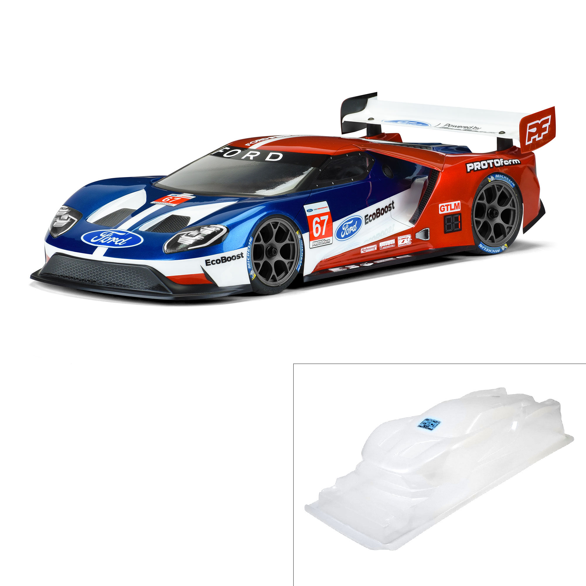 PROTOform 1/10 Ford GT LW Clear Body: 190mm Touring Car with LP shock towers
