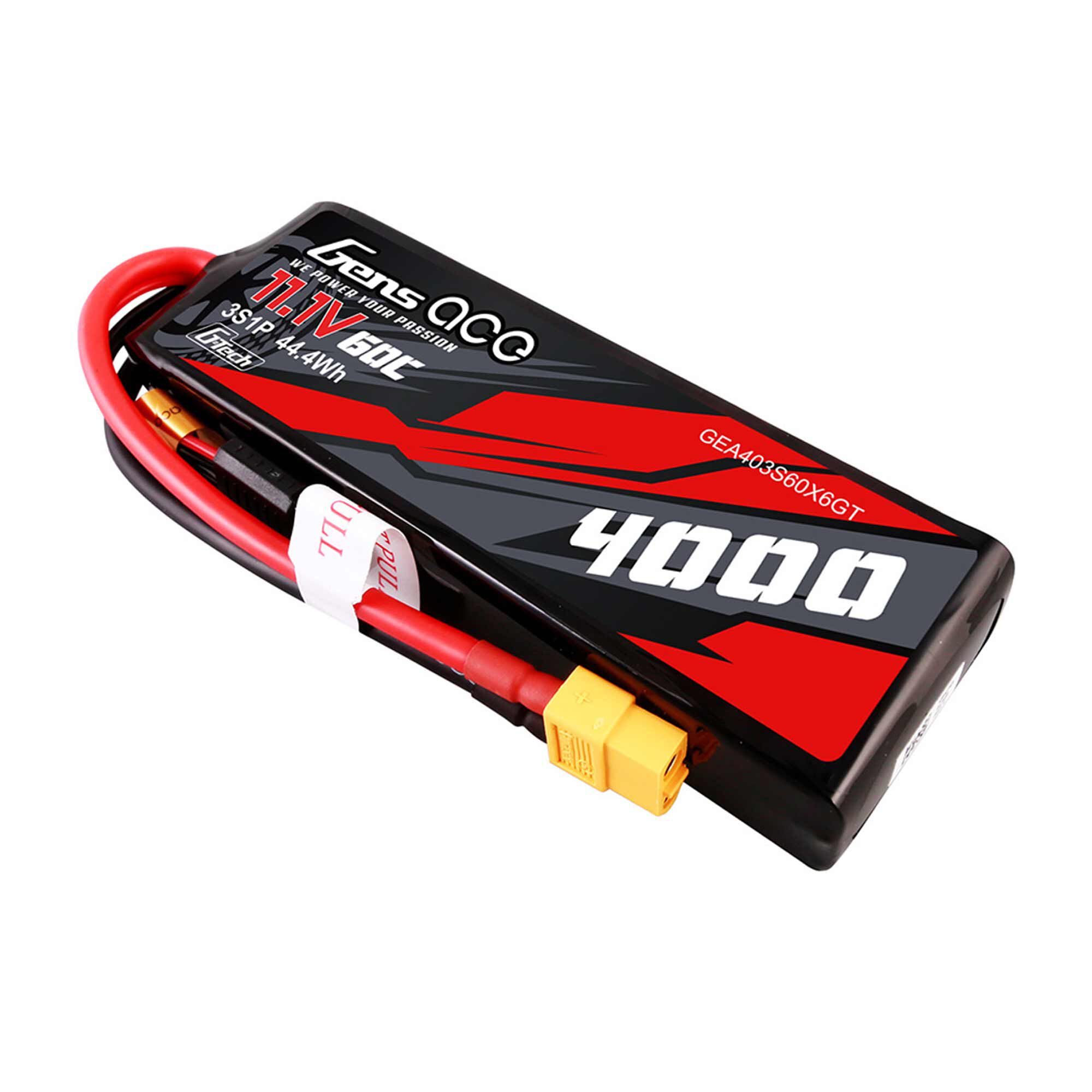 Gens ace 11.1V 4000mAh 3S 60C G-Tech Smart LiPo Battery: XT60