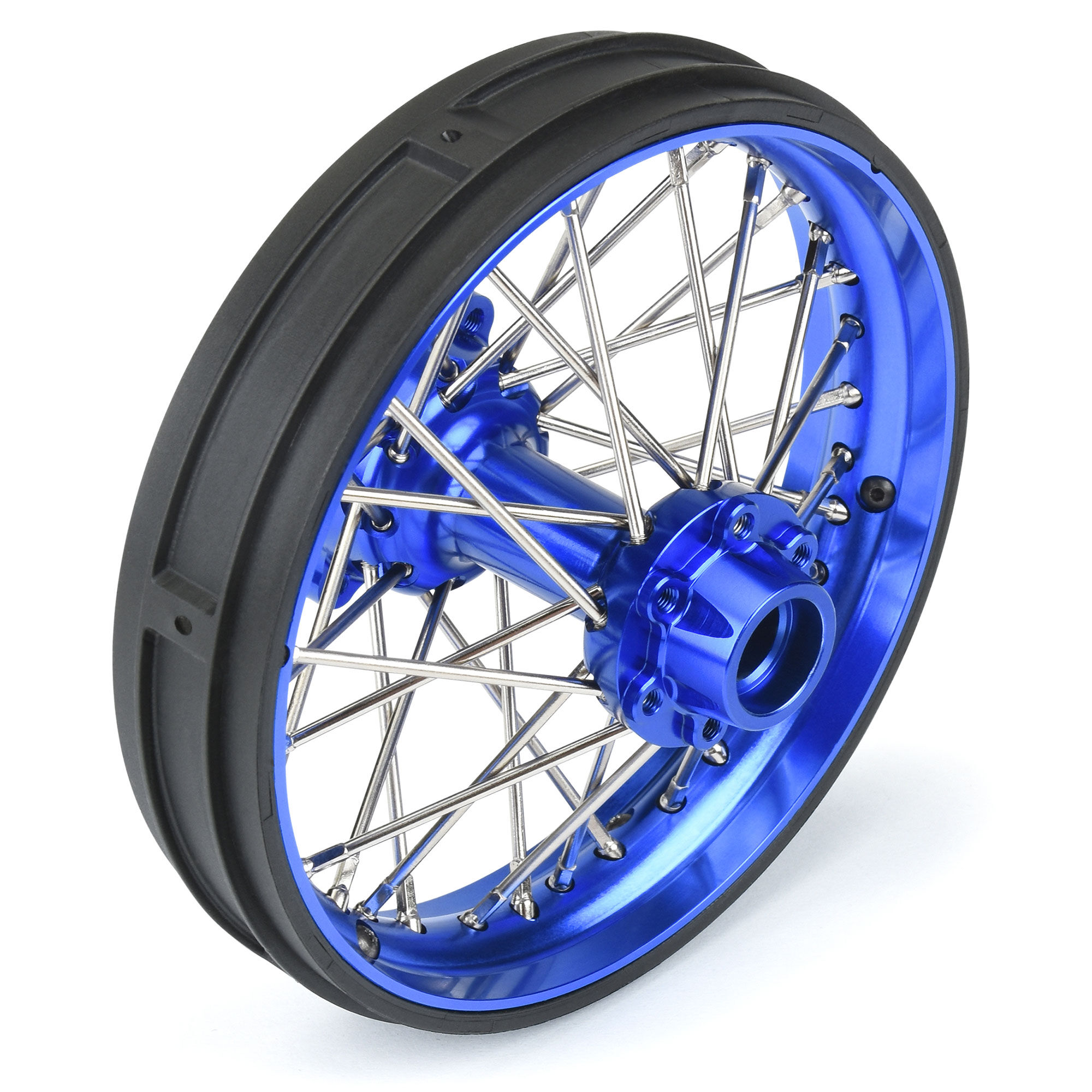 Pro-Line Racing 1/4 Pro-Spec Aluminum V2 Bead Rear Wheel Blue/Blue (1): Promoto-MX