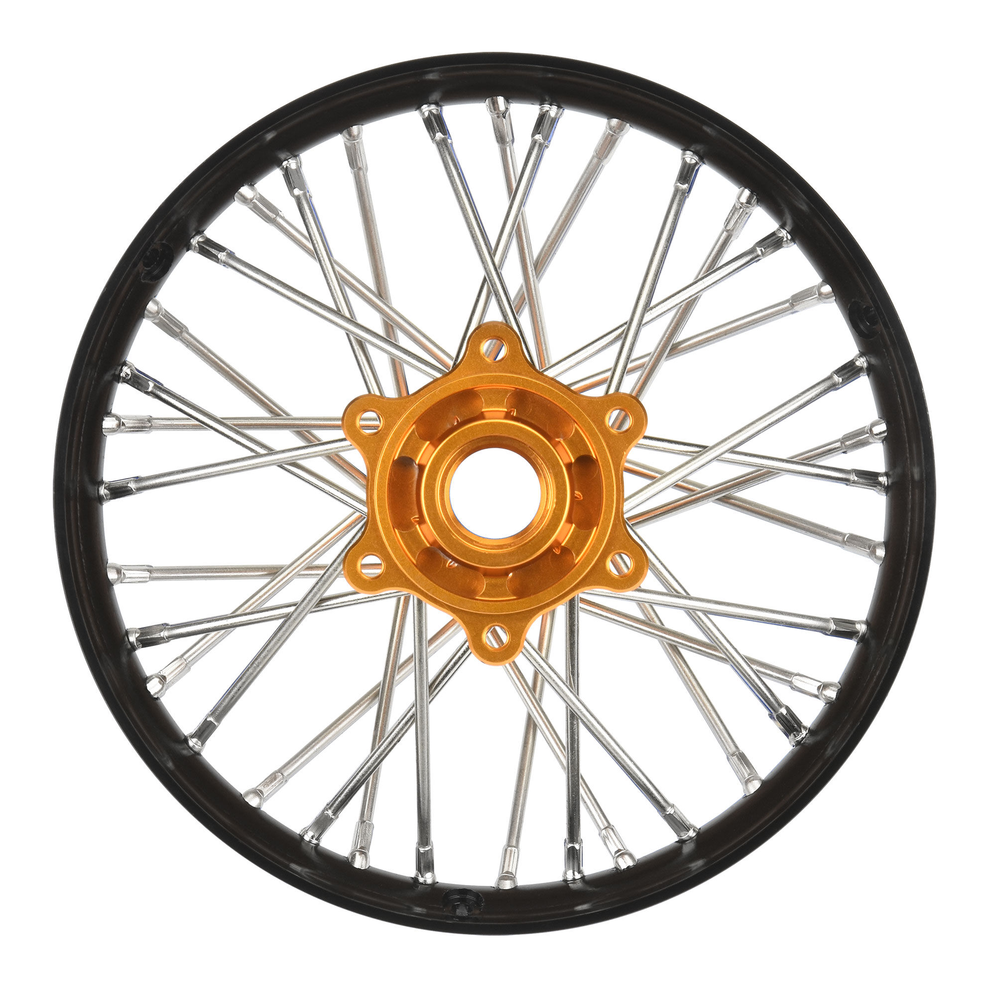Pro-Line Racing 1/4 Pro-Spec Aluminum V2 Bead Rear Wheel Black/Gold (1): Promoto-MX