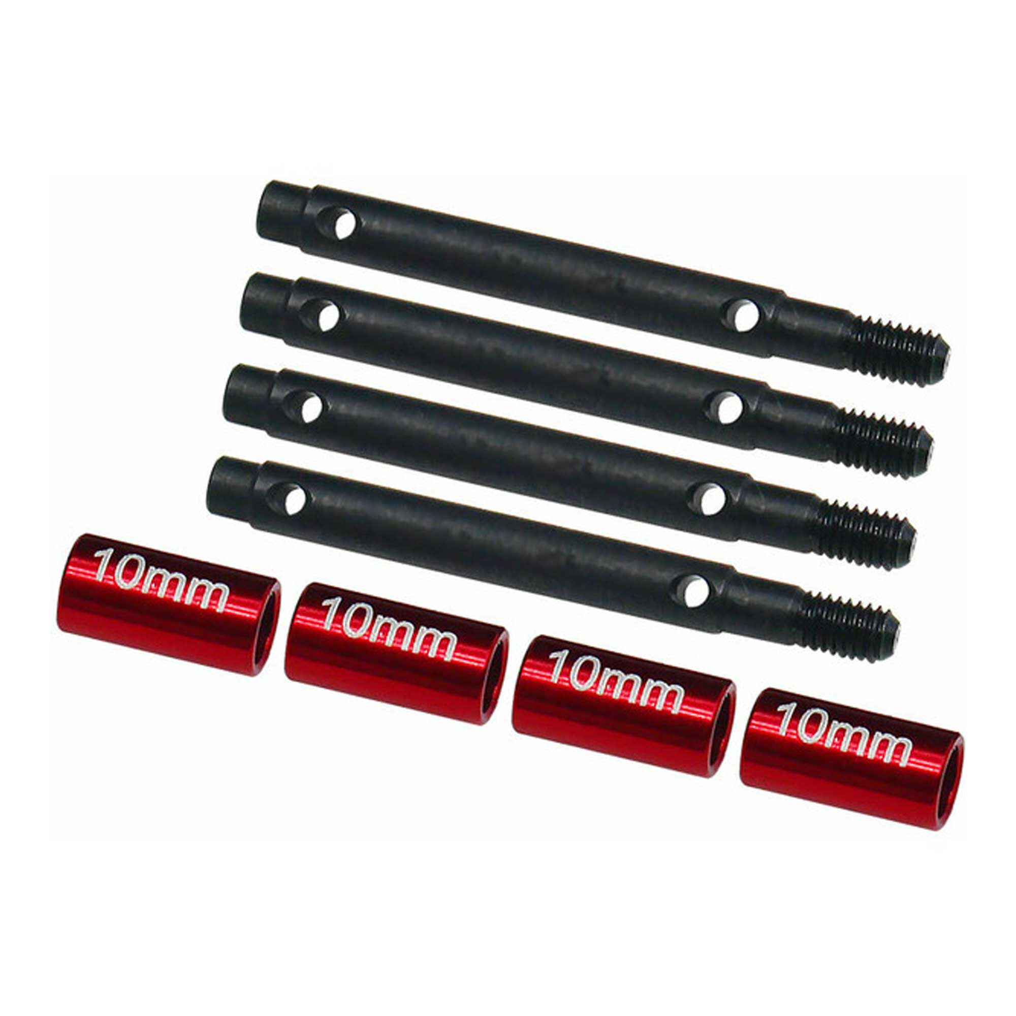 Hot Racing +10mm Steel Portal Drive Stub Axles, 1/18 Redcat Ascent 18