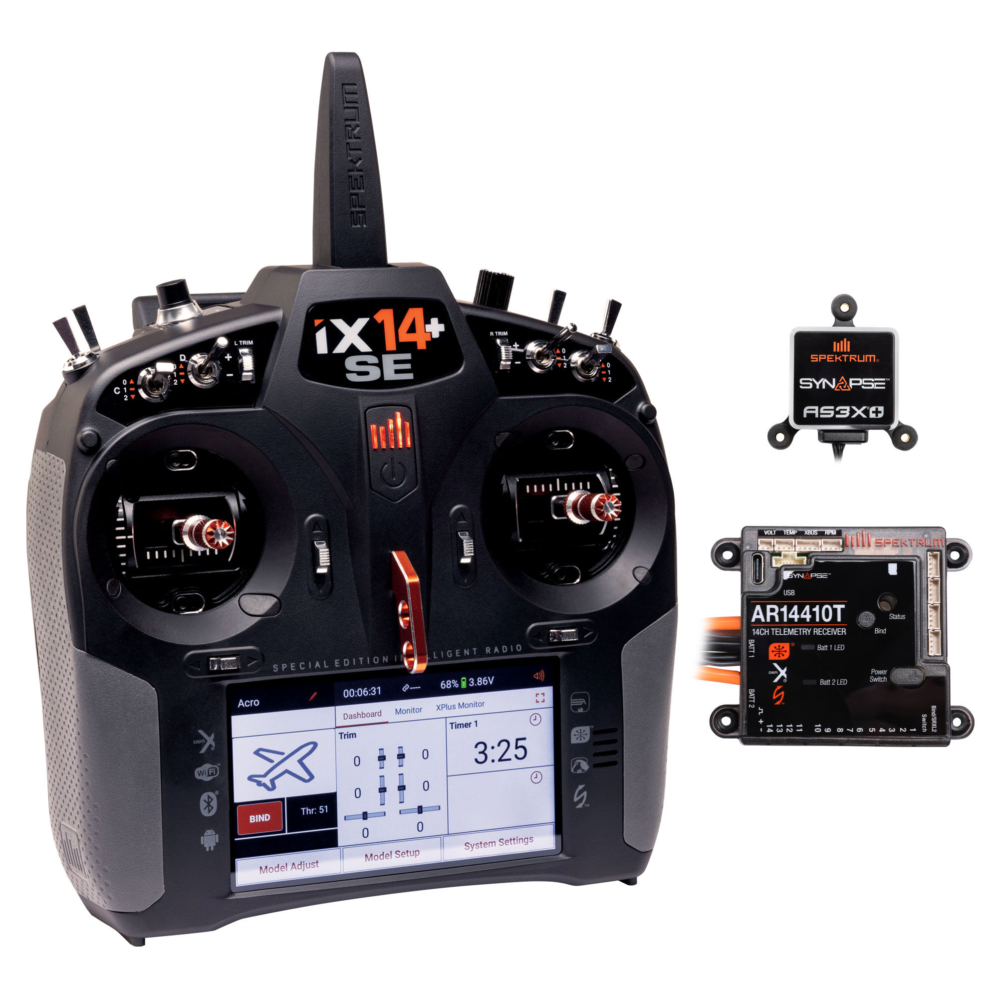 Spektrum iX14+ Special Edition Transmitter with 14-Channel PowerSafe Receiver and Synapse Combo