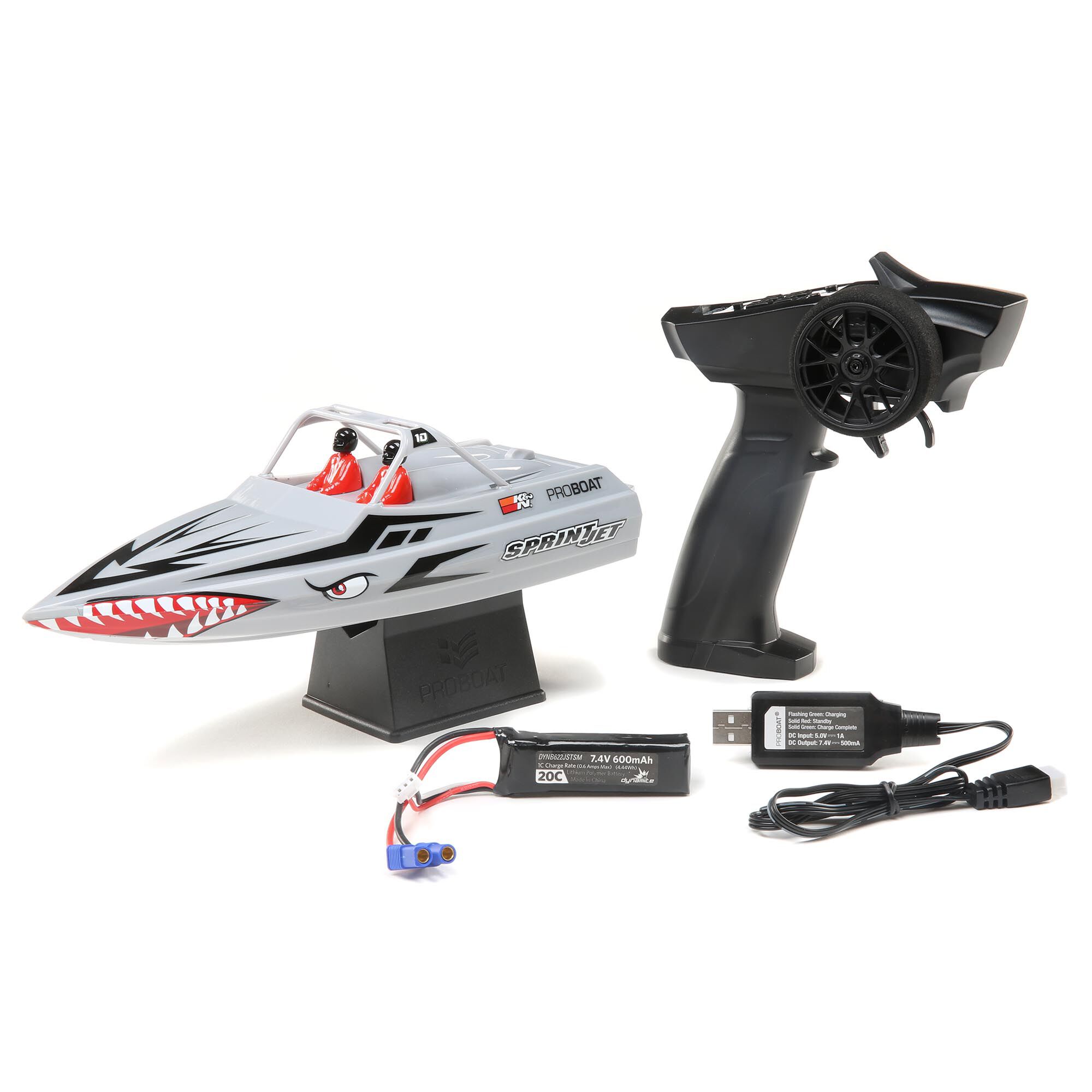 Pro Boat Sprintjet 9" Self-Righting Deep-V Jet Boat Brushed RTR, Silver