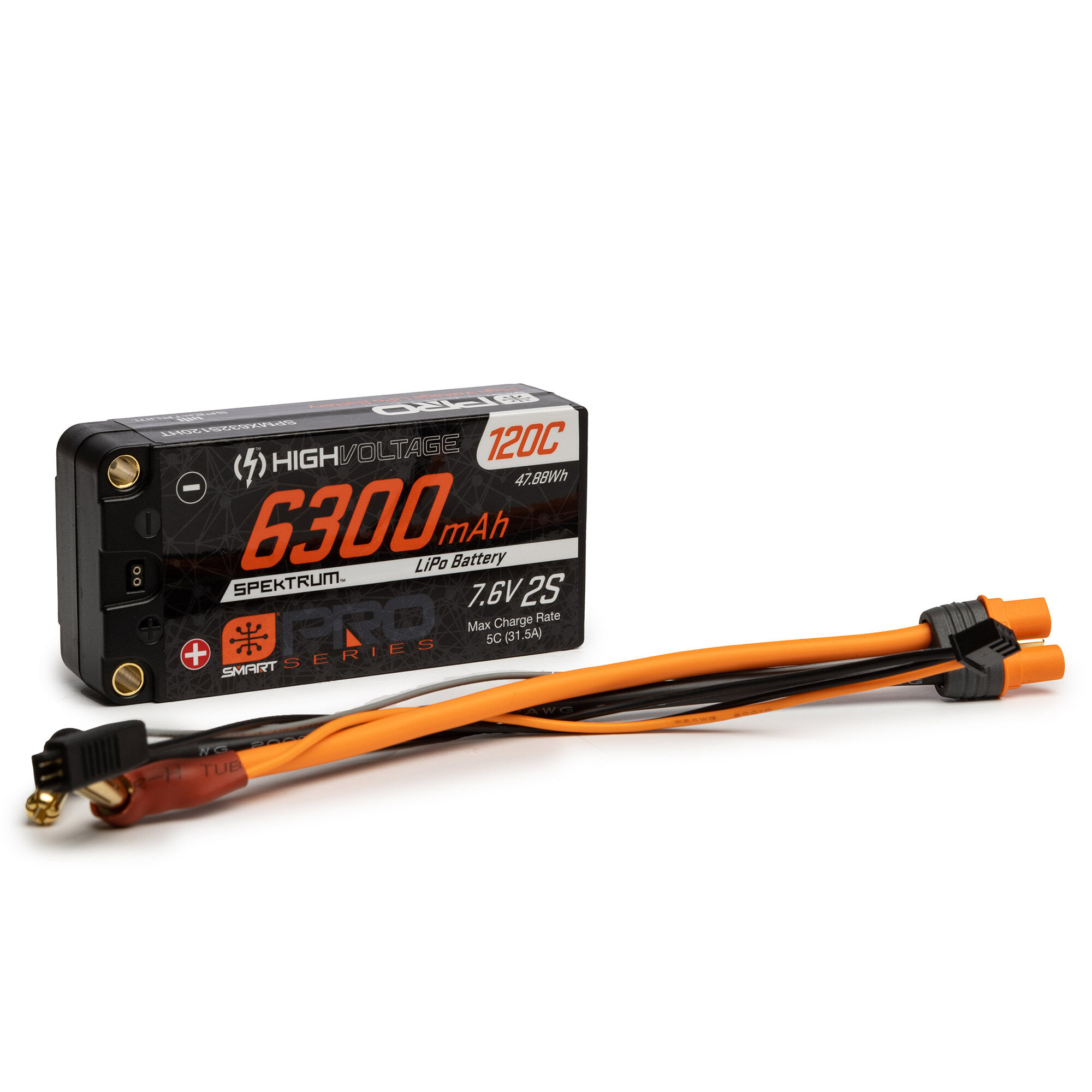 Spektrum Accessories 7.6V 6300mAh 2S 120C Smart Pro Race Shorty Hardcase LiHV Battery: Tubes, 5mm
