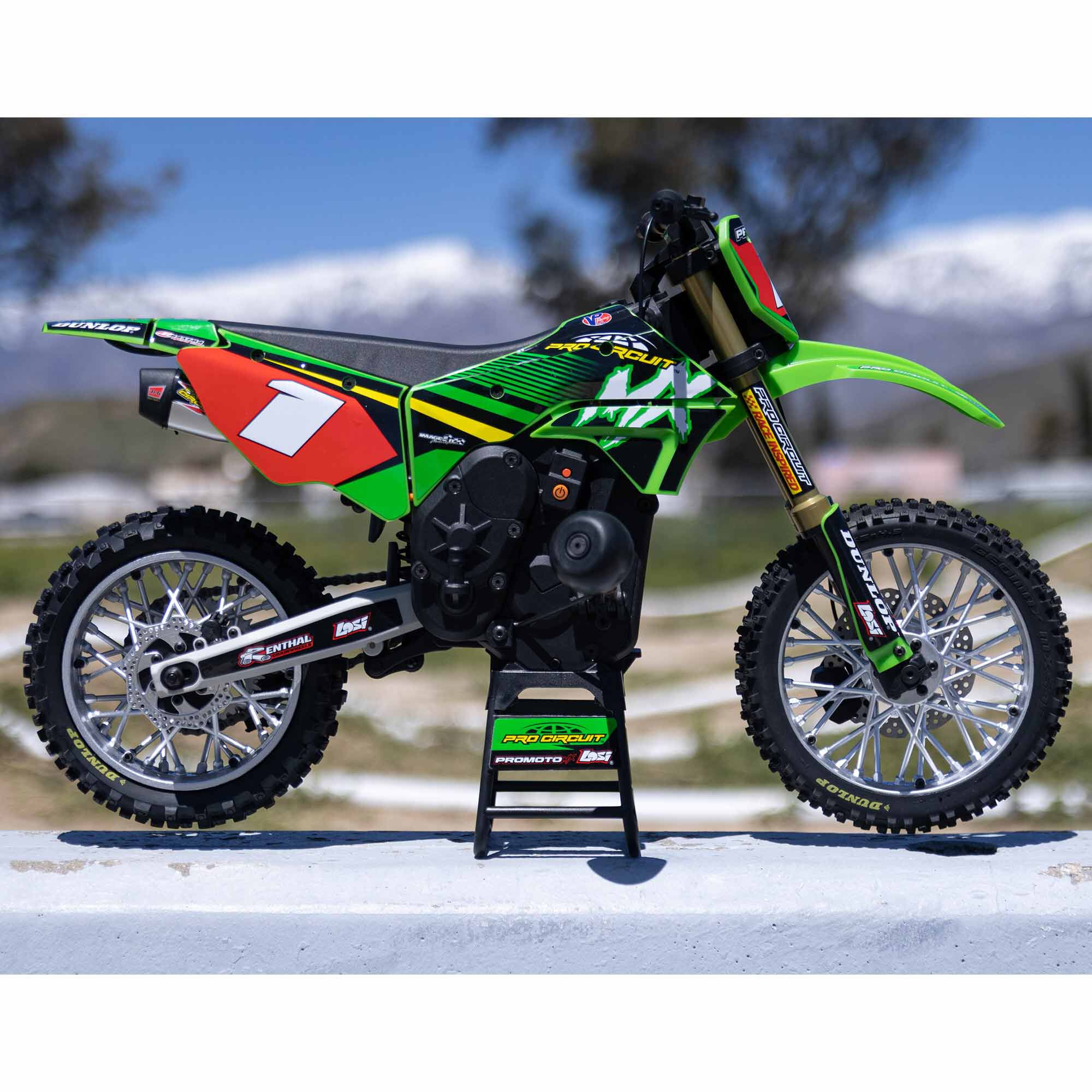 Losi 1/4 Promoto-MX Pro Circuit 2S RTR Brushless Motorcycle (Battery and Charger Included), Green
