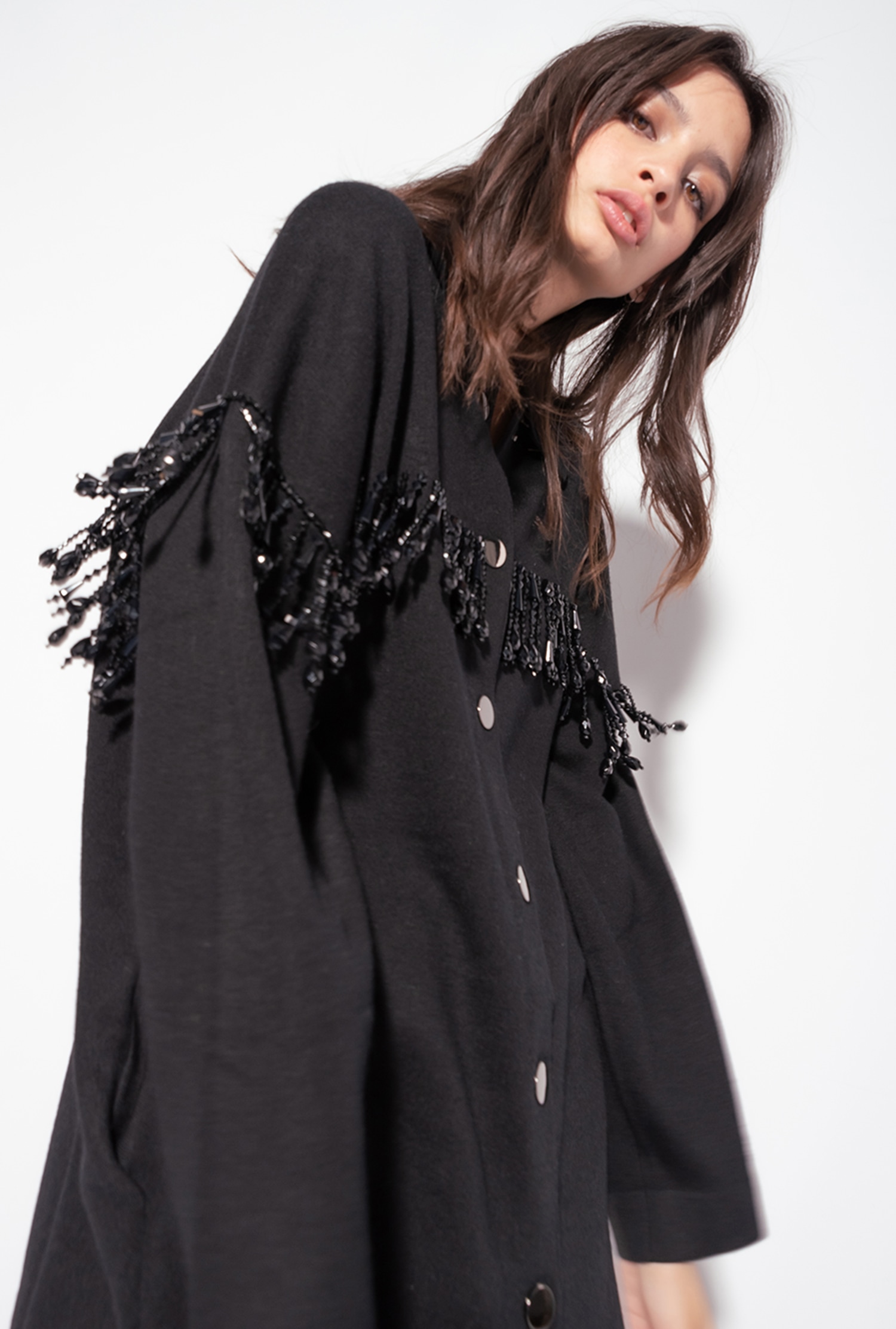 Shacket with embellishment