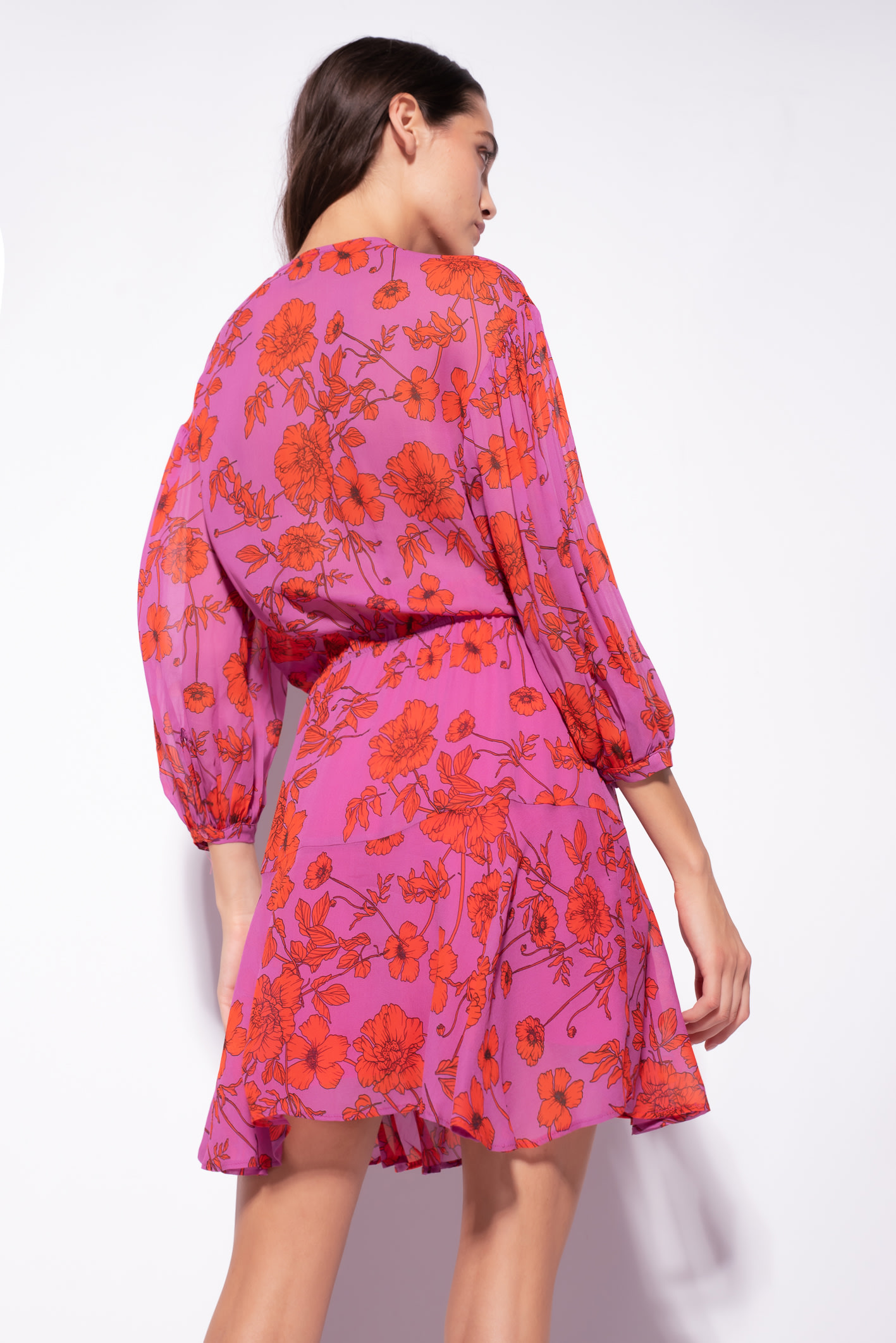 Graphic floral mini dress