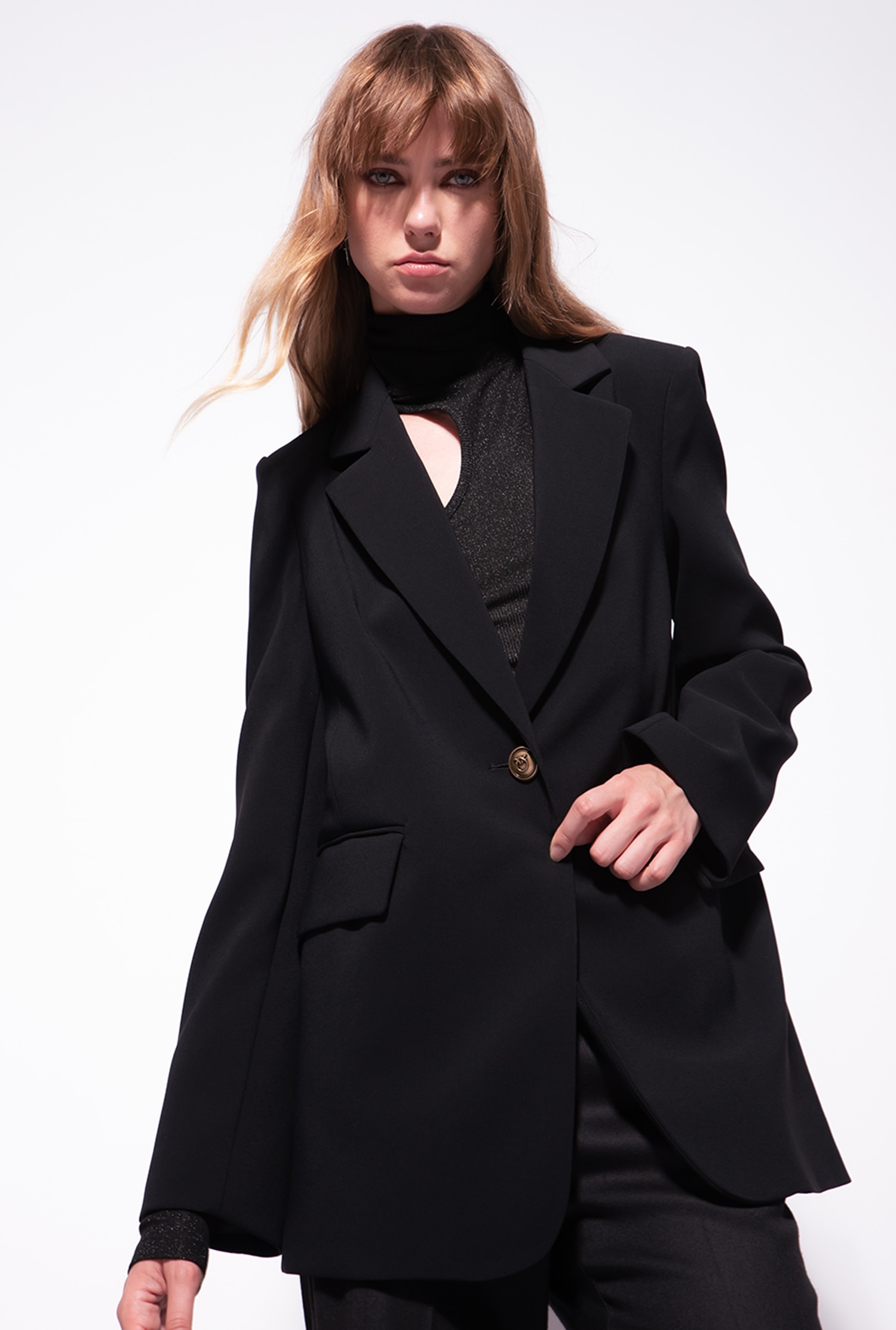 Single-breasted stretch crêpe blazer