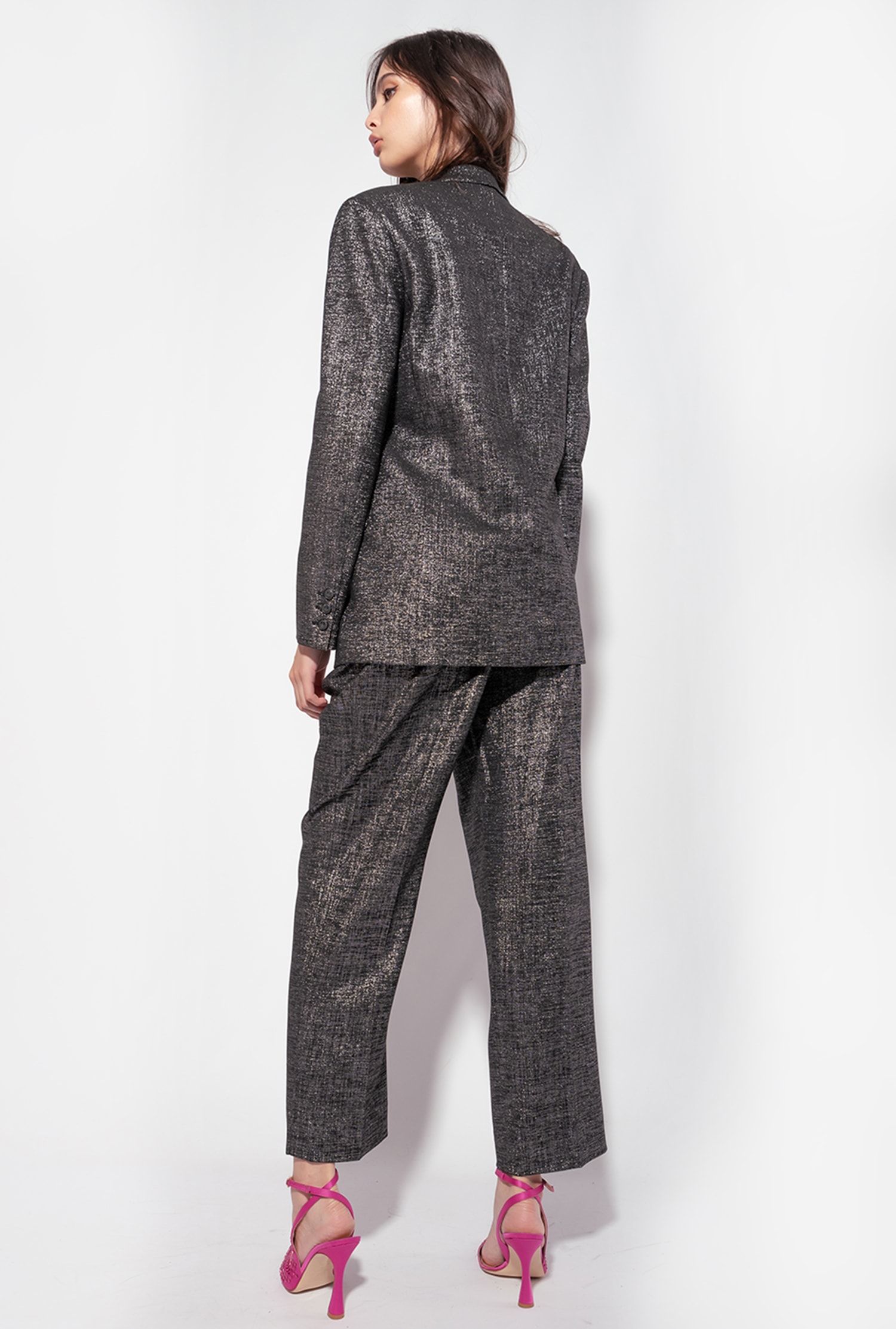 Single-breasted lurex blazer