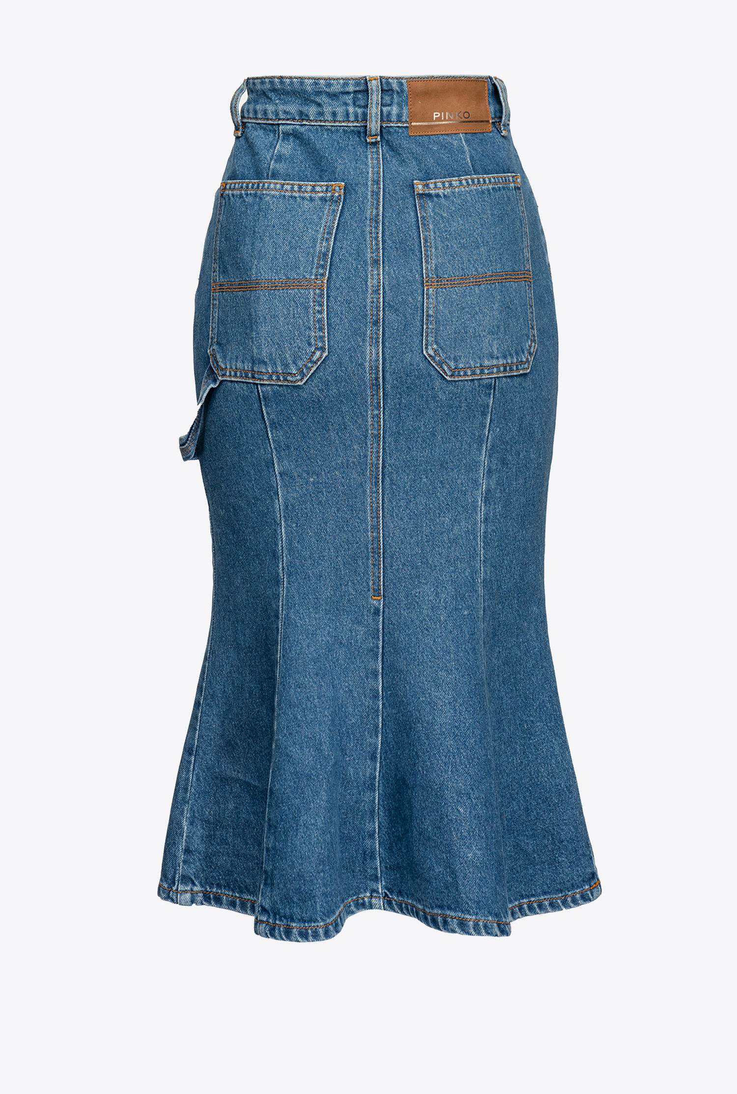 Denim midi skirt