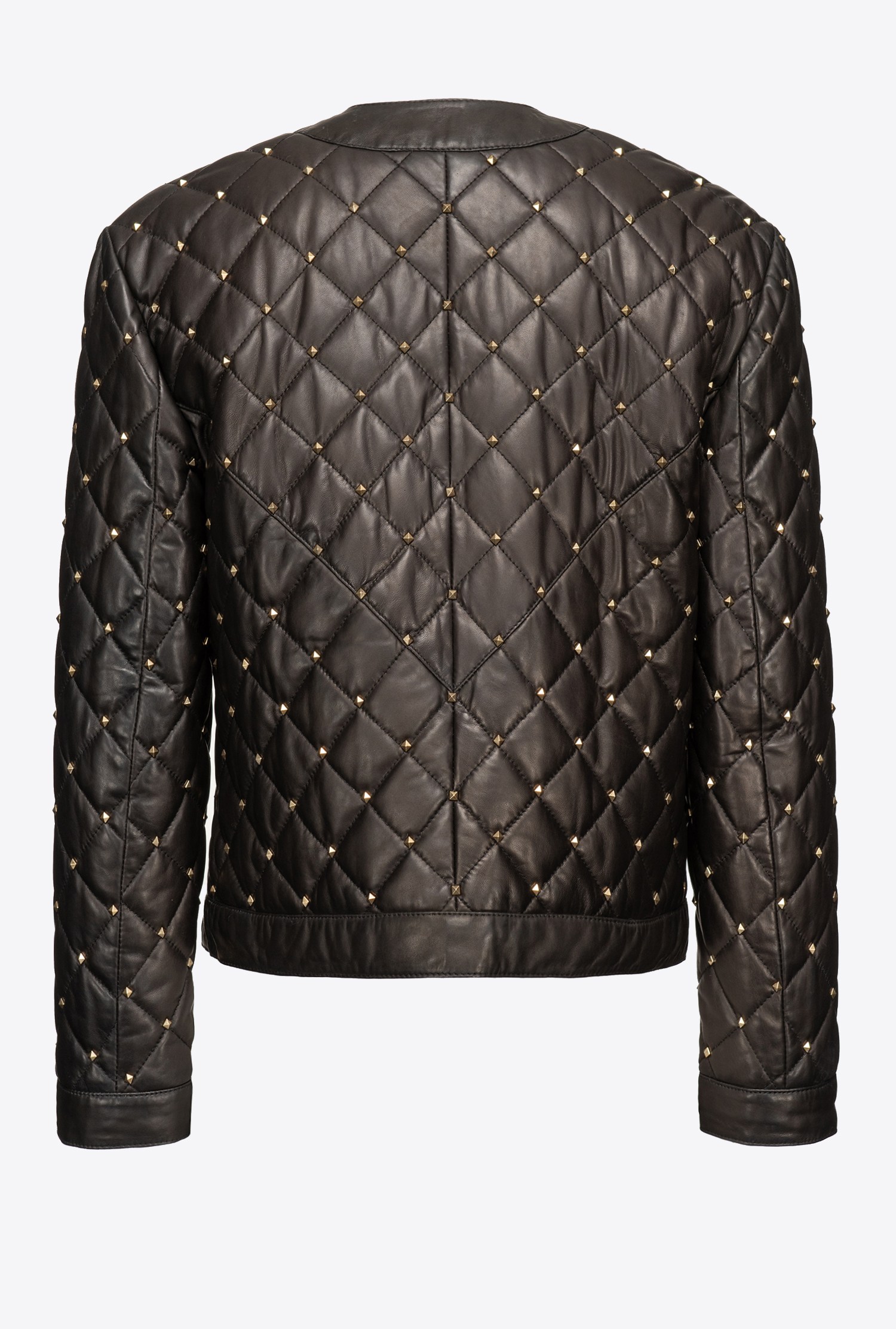 Short quilted jacket with studs