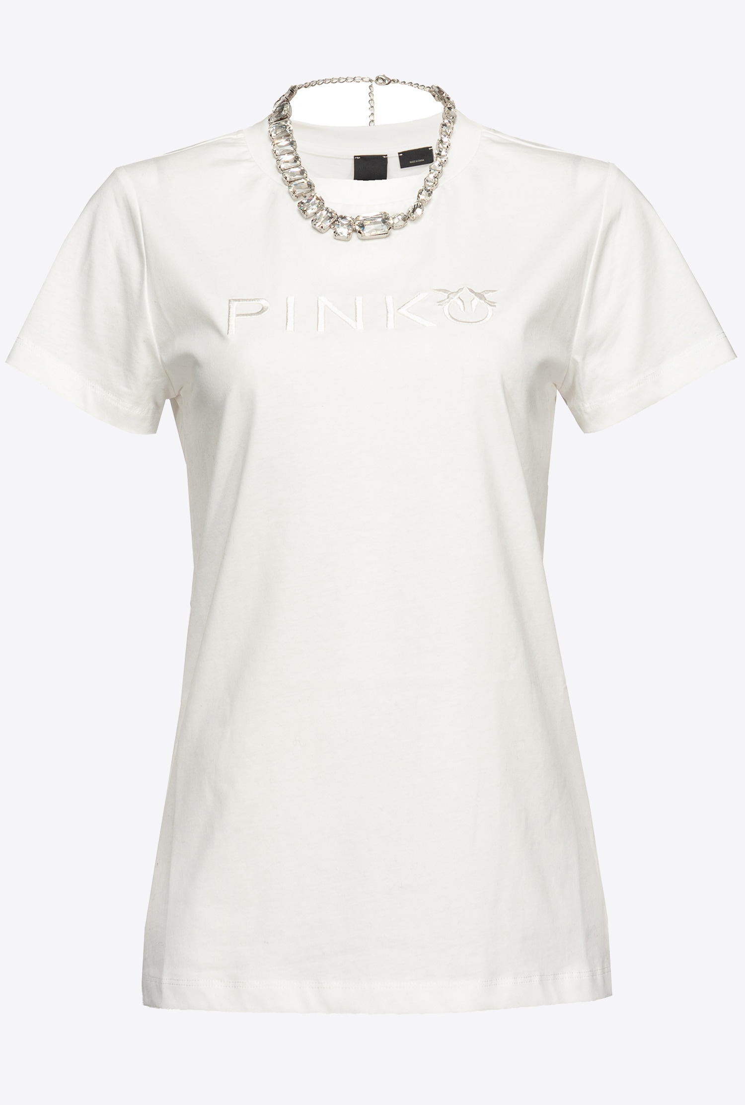 T-shirt with jewel necklace