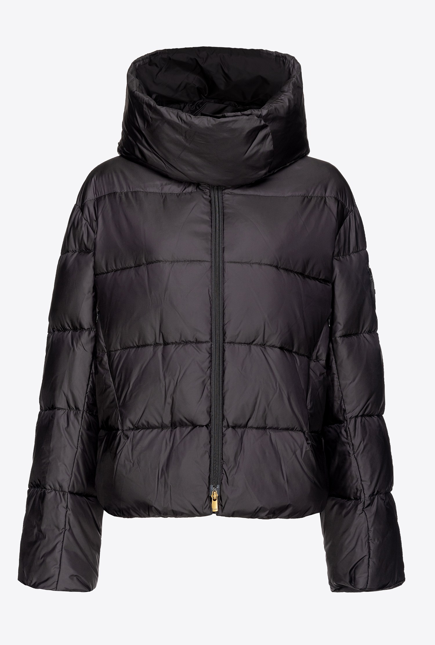 Semi-glossy down jacket with hood