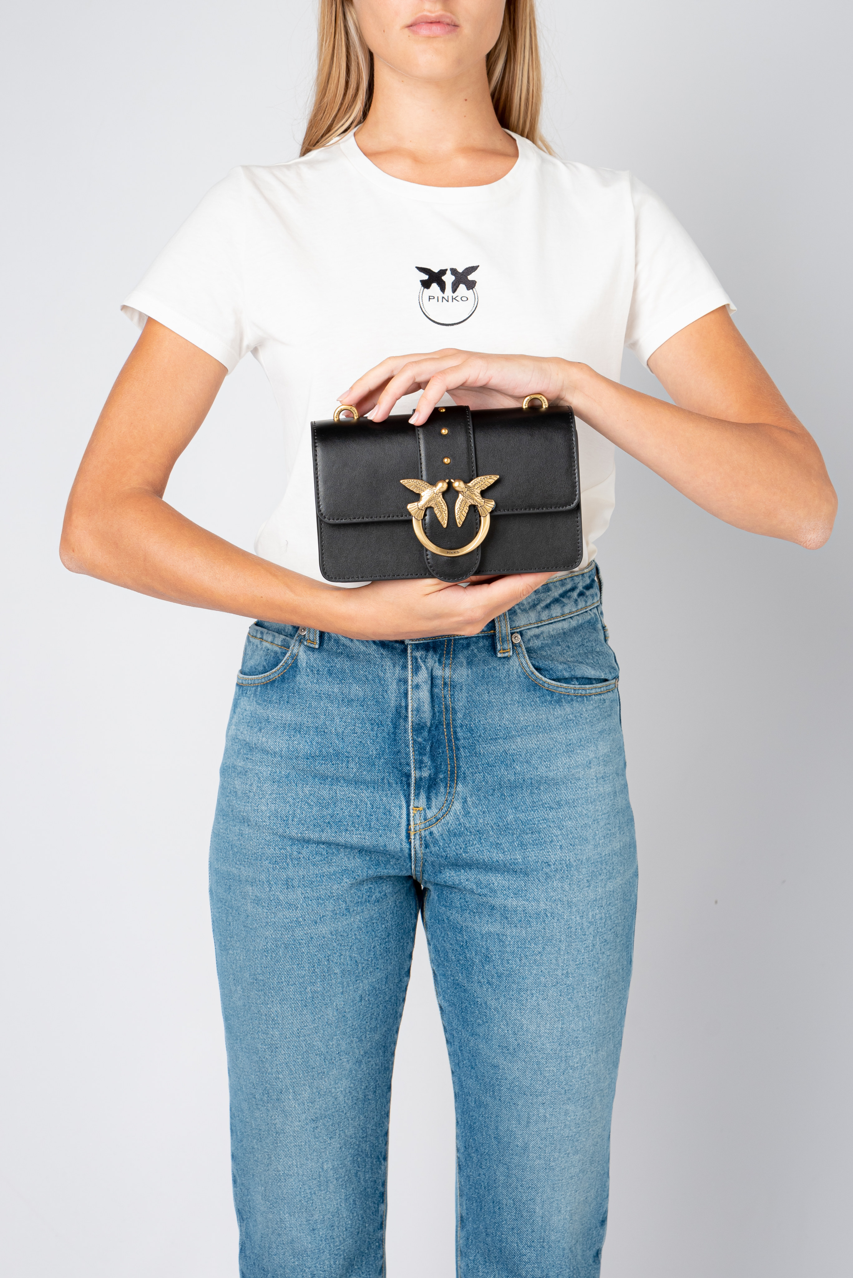 Mini Love Bag Icon with faux fur shoulder strap