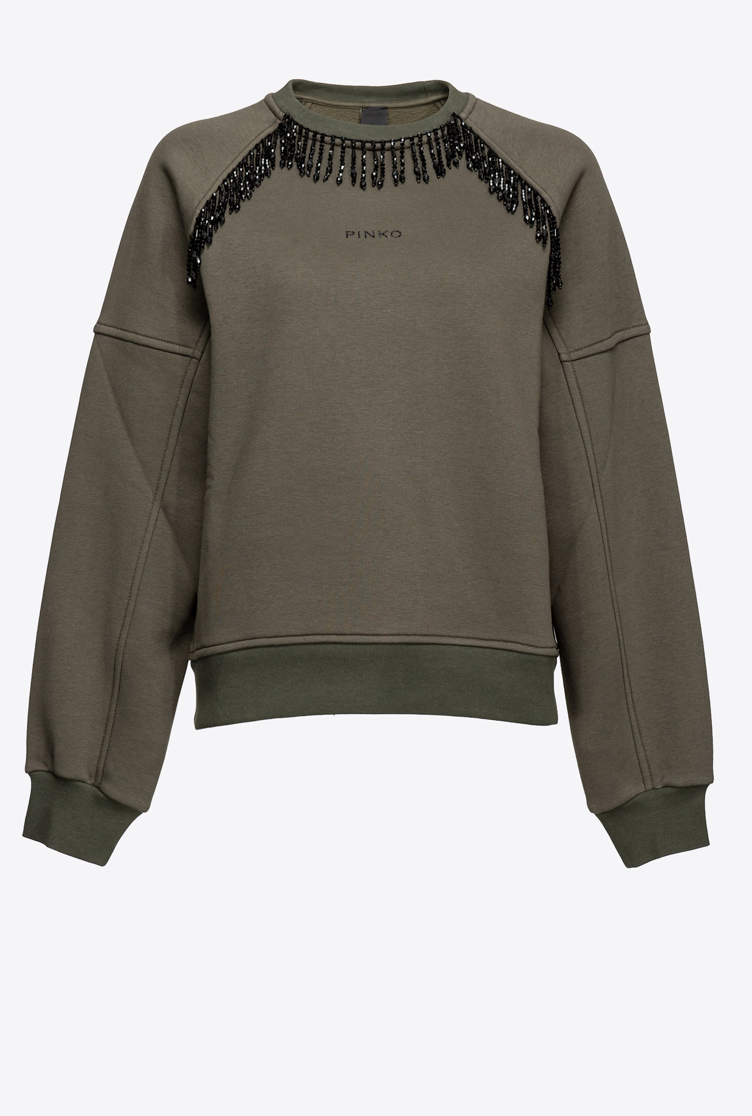 Sweatshirt with shiny fringing