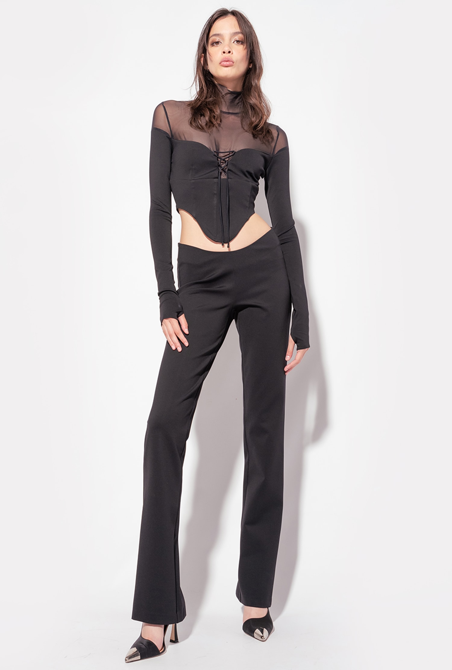 Bustier top with tulle