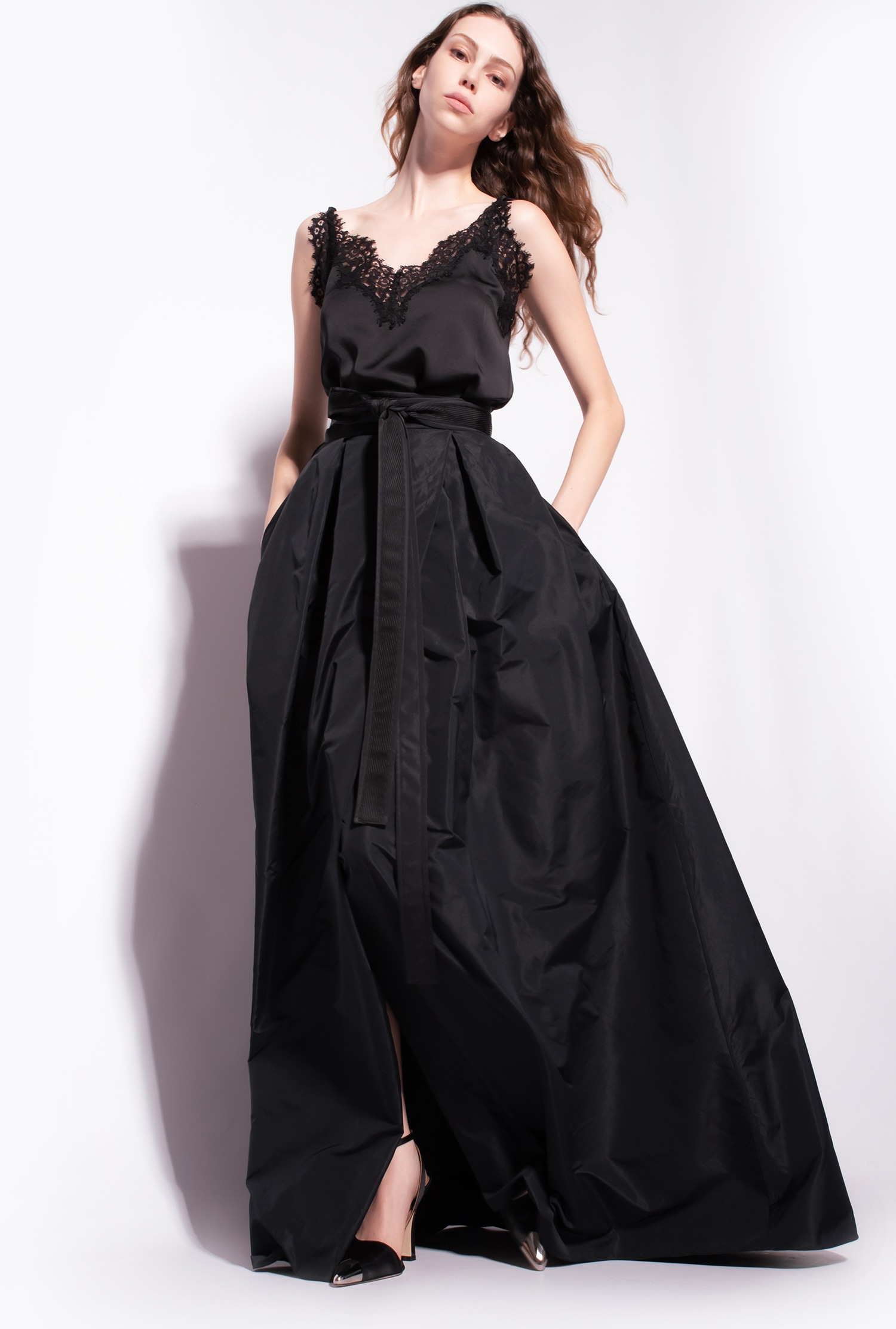 Taffeta maxi-skirt