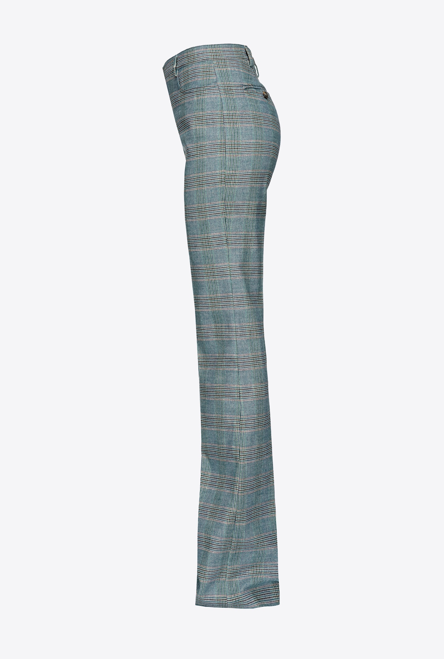 Flared Prince-of-Wales flannel trousers