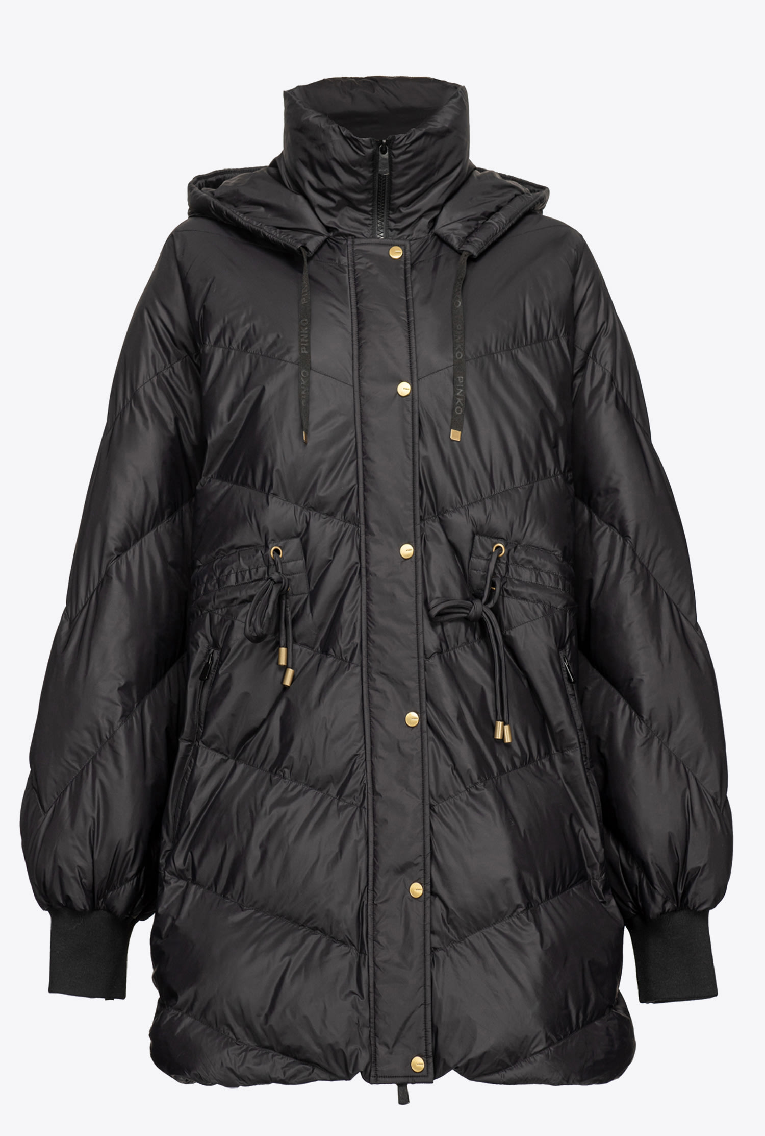Midi technical canvas down jacket
