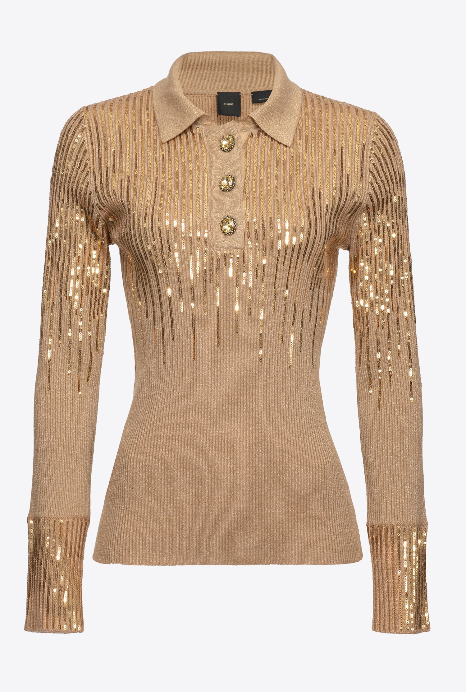 Rib-knit sweater with sequins