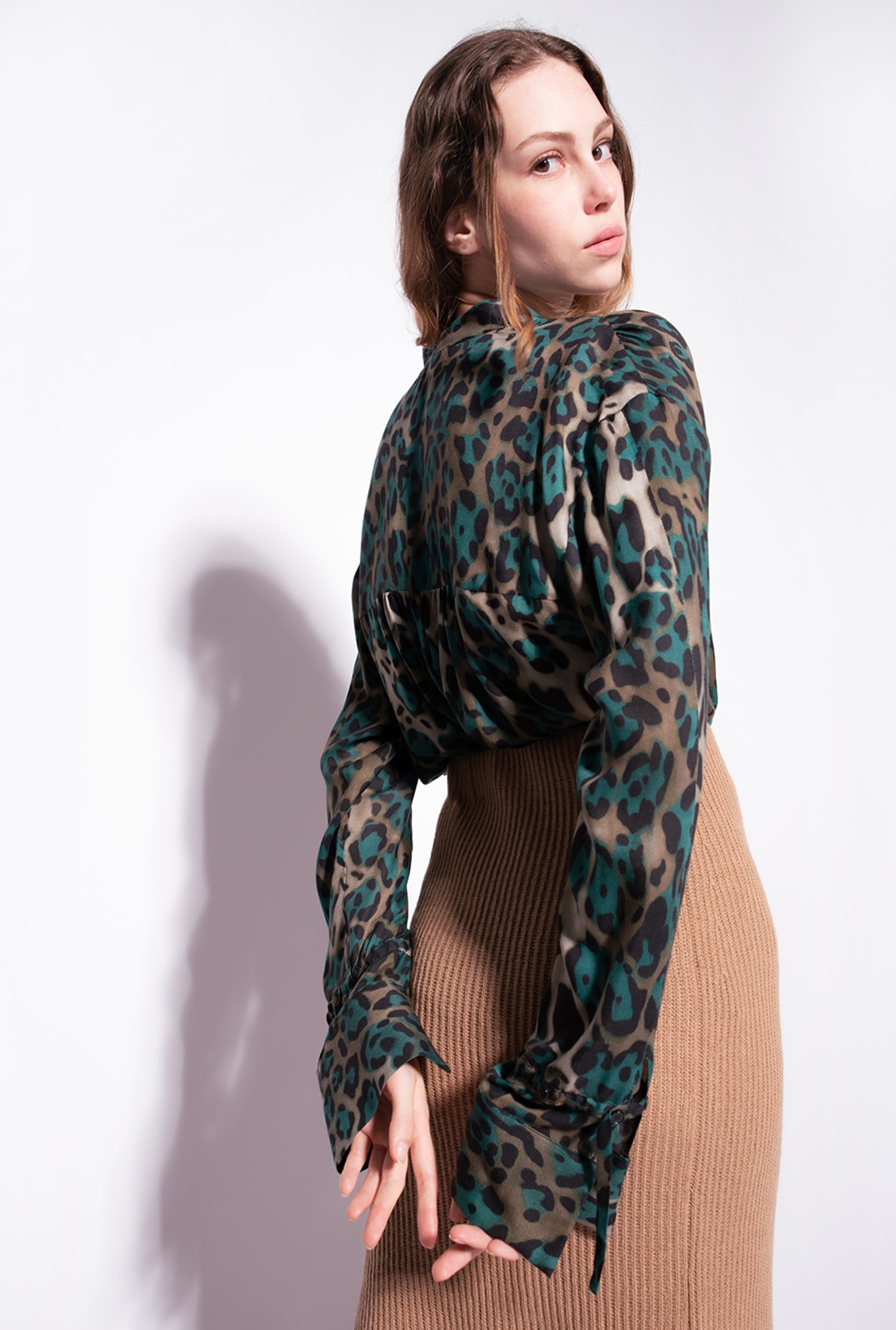 Dappled camouflage blouse