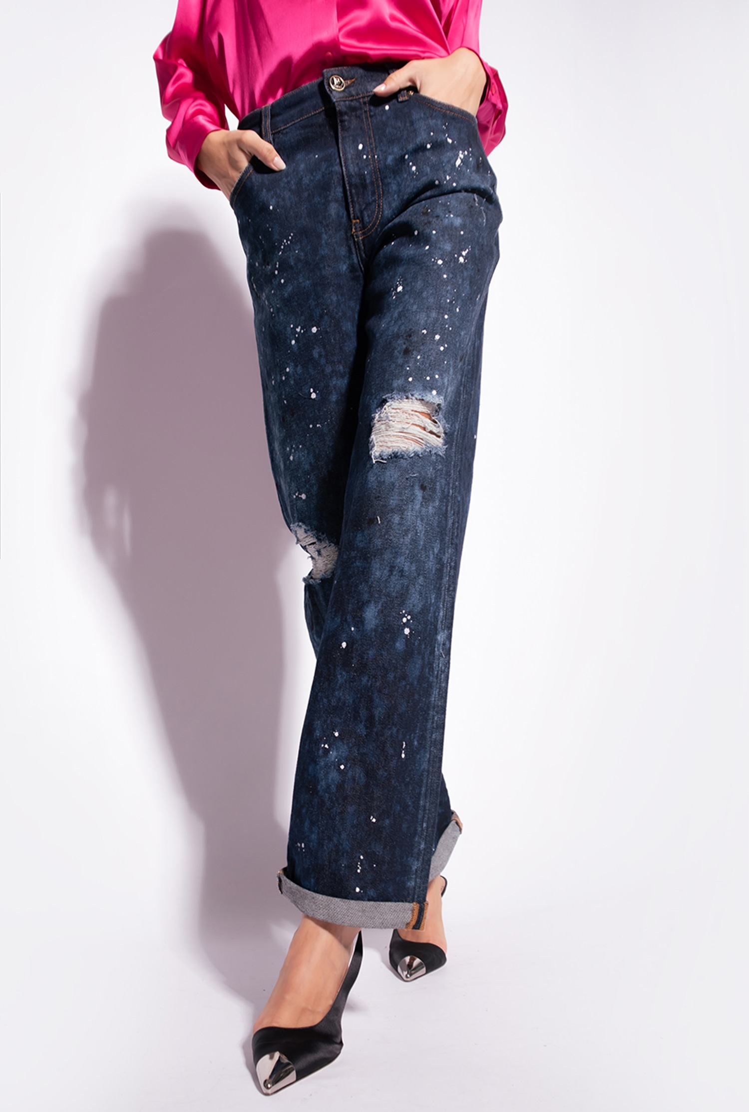 Spotted boyfriend jeans