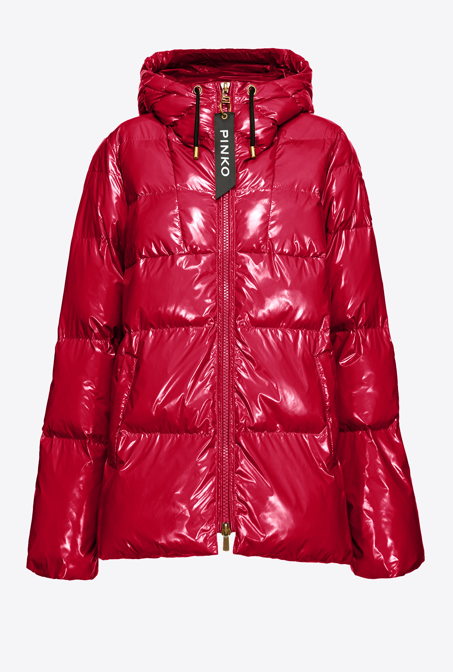 Crystal nylon pea jacket