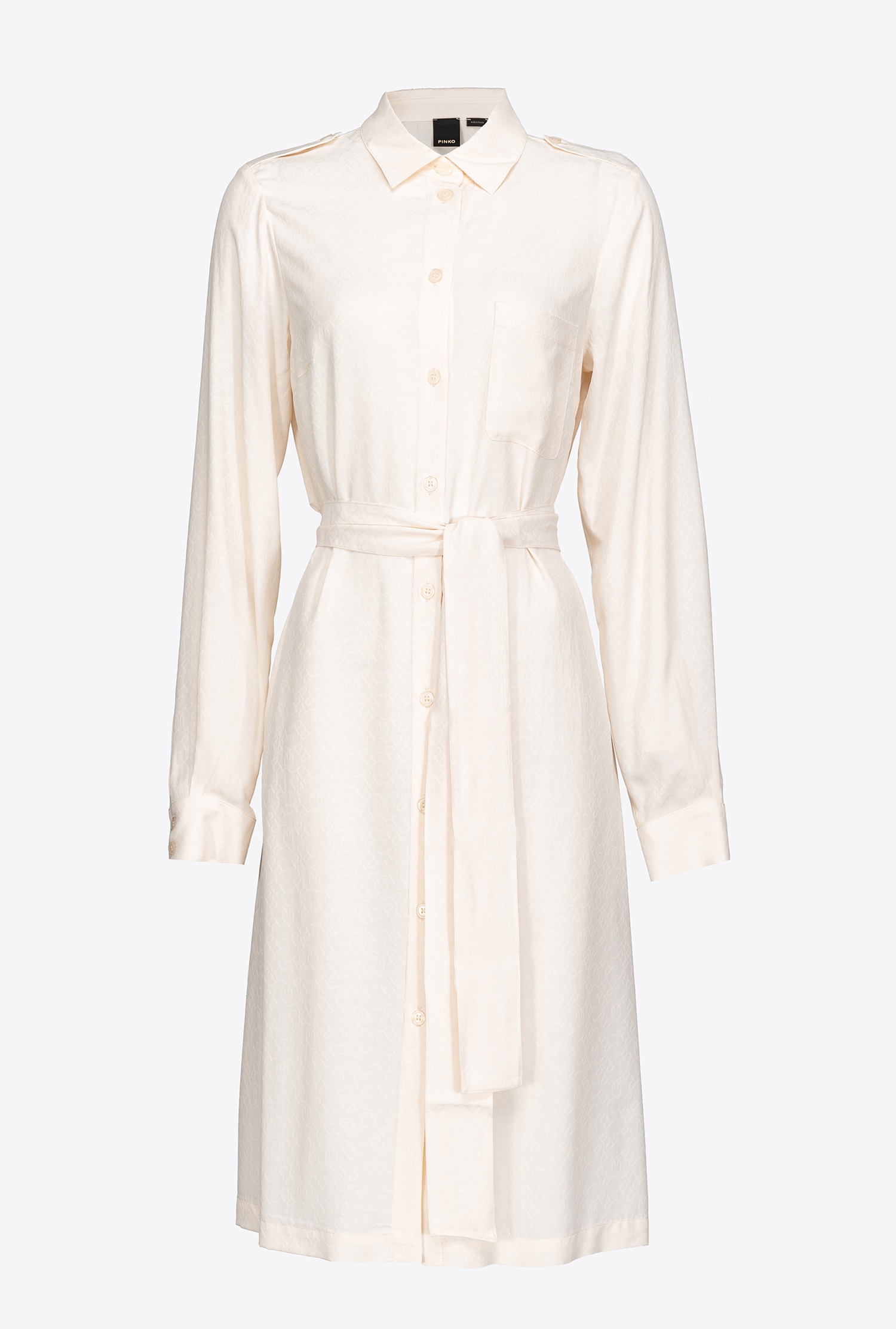 Jacquard shirt dress with logo print
