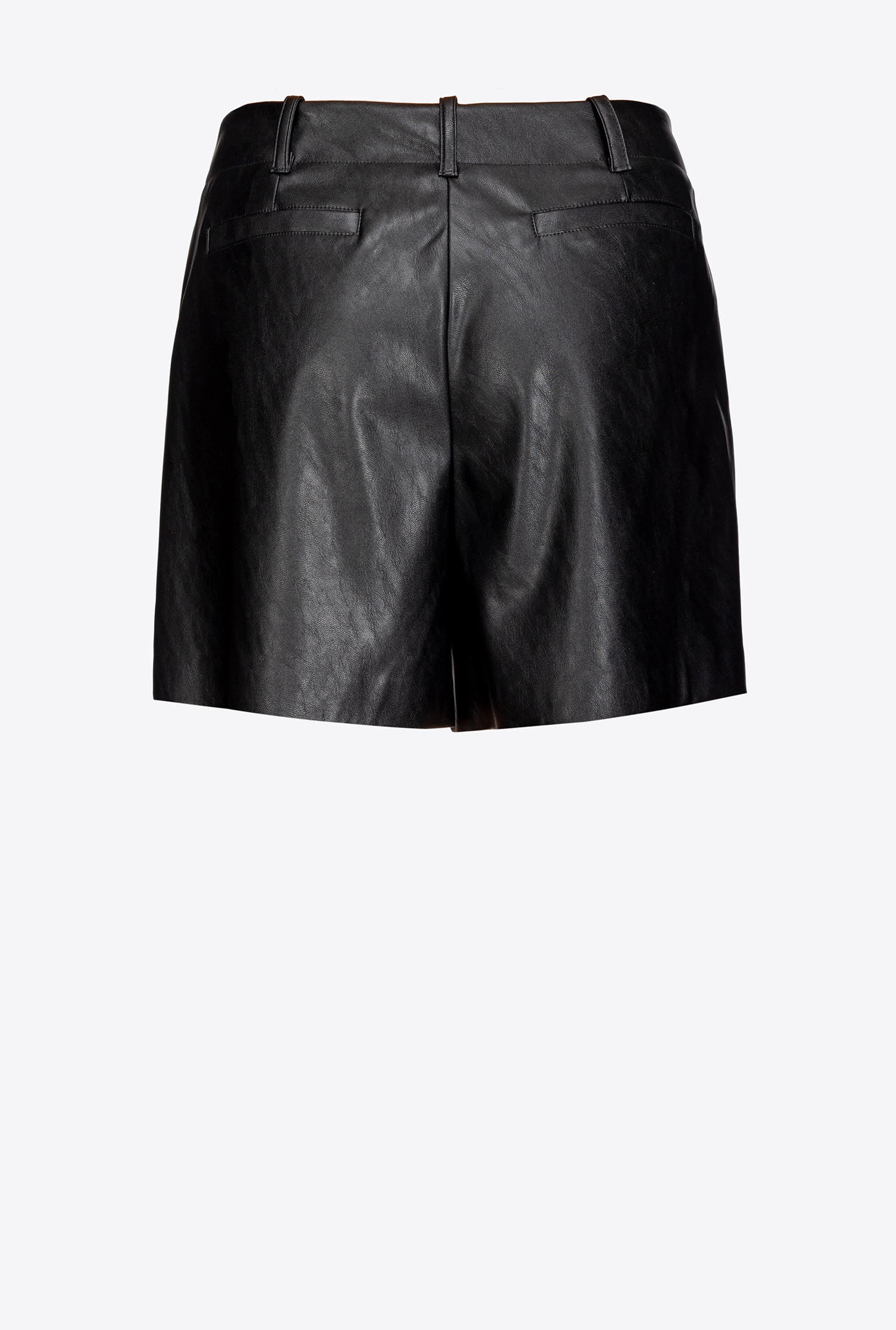 Leather-effect shorts