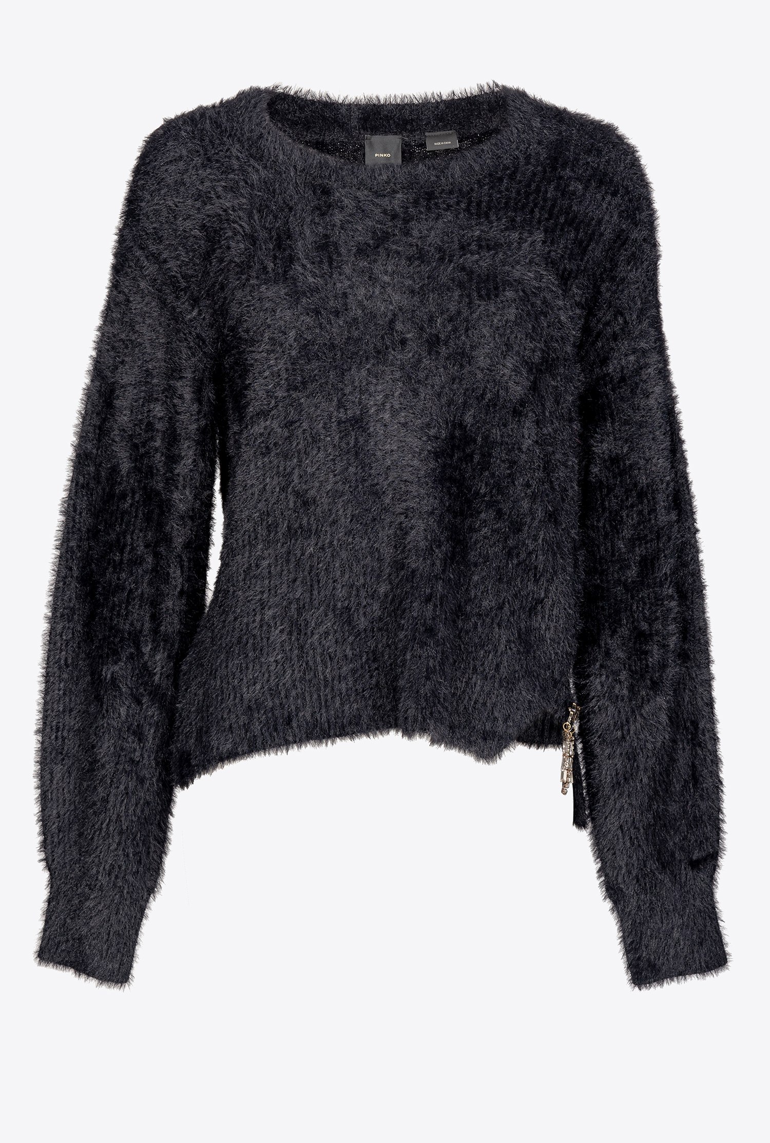 Ribbed teddy-effect pullover