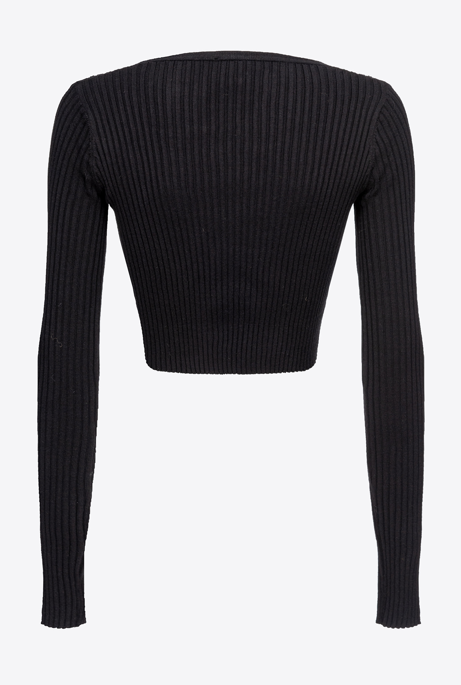 Cropped fine-rib cardigan