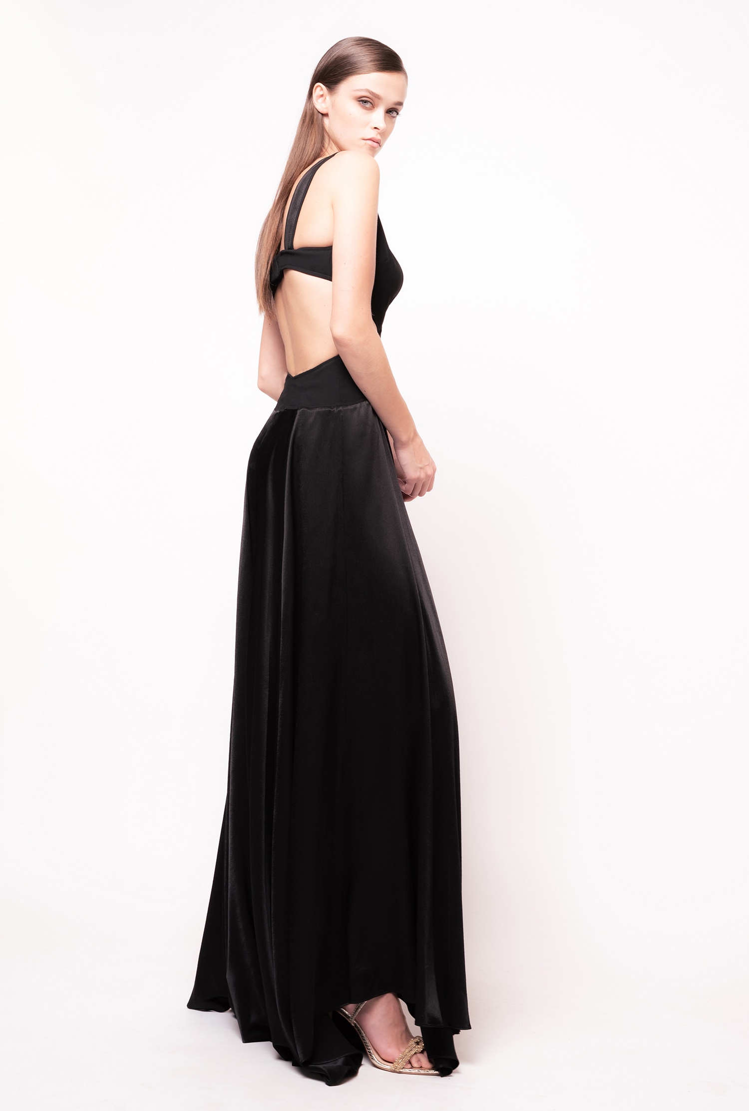 Long dress with open back