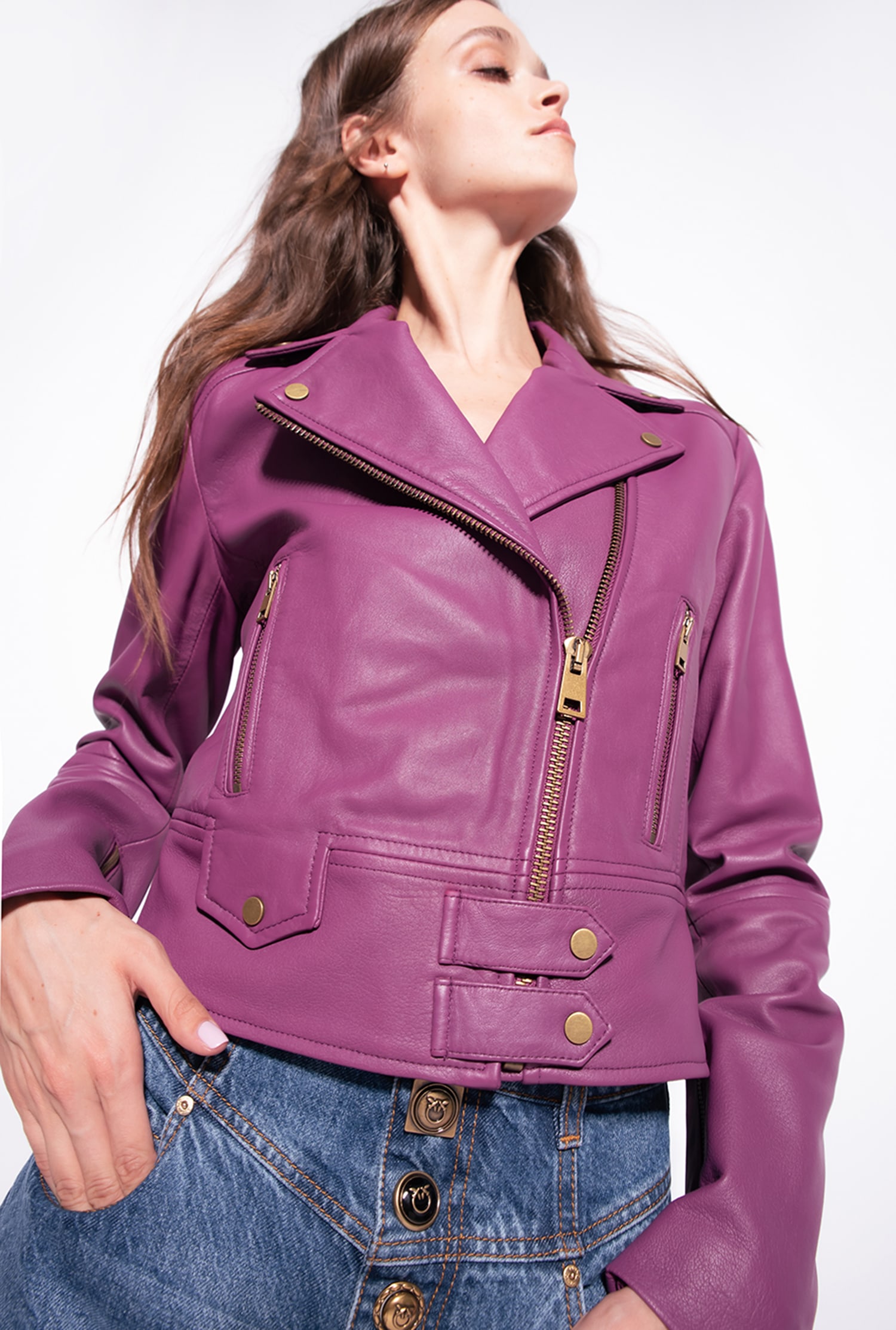 Nappa leather biker jacket