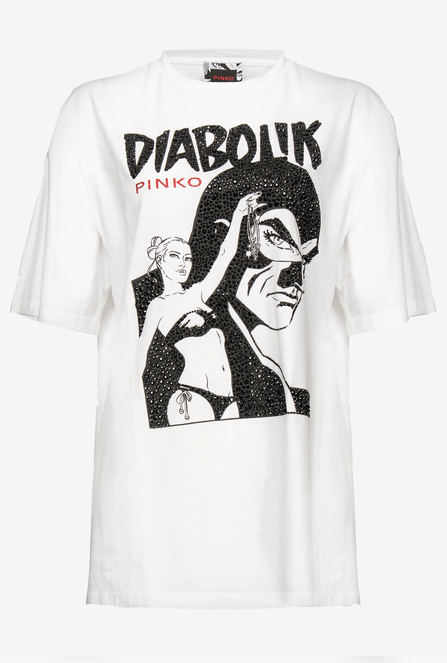 PINKO Diabolik T-shirt with rhinestones