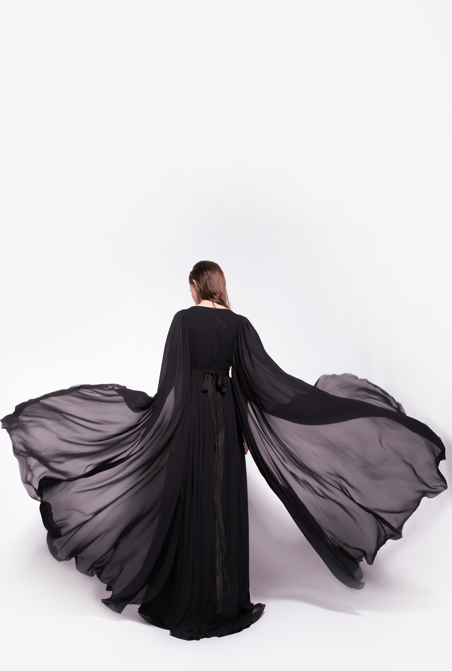 Extra long-sleeved dress