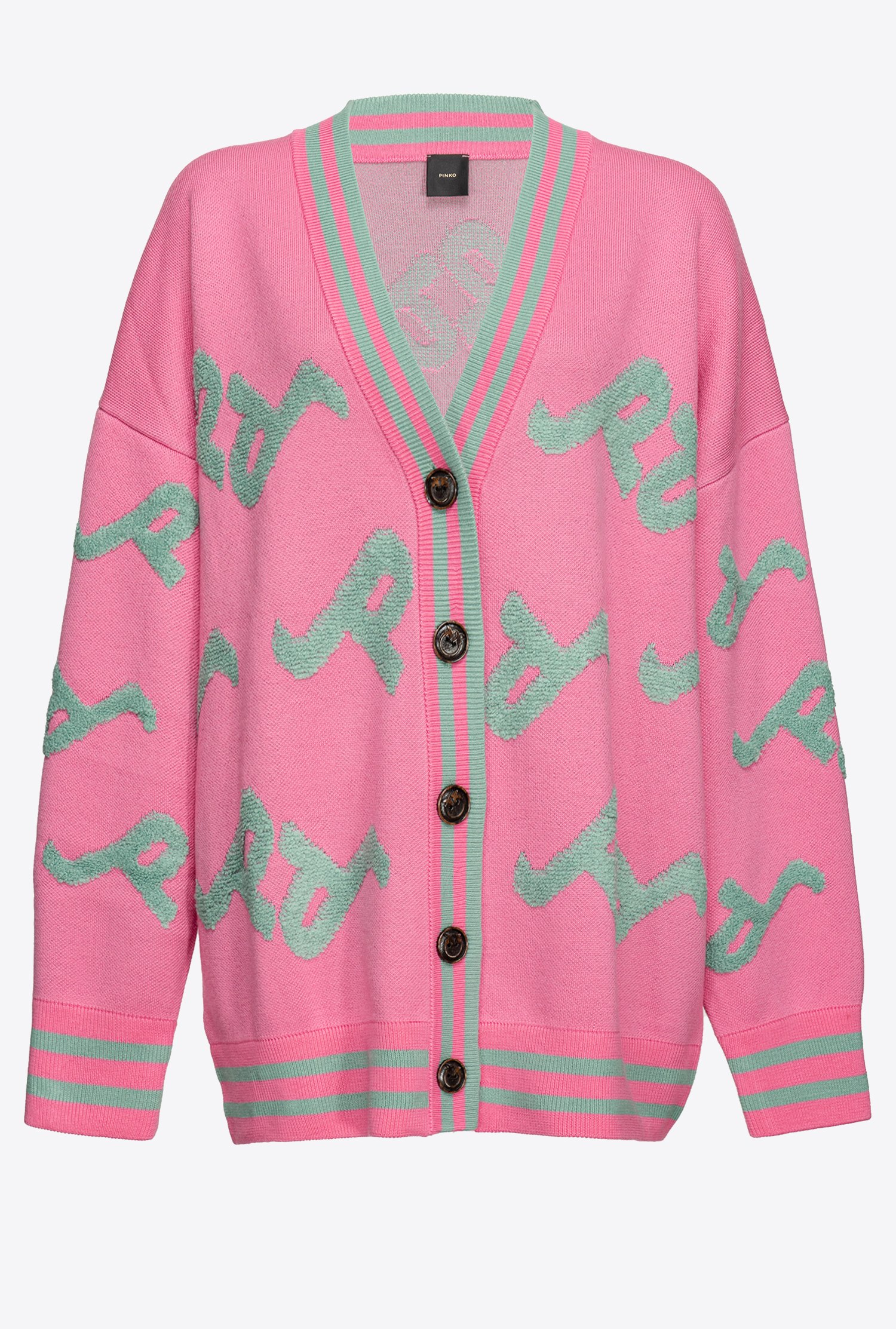 Jacquard college cardigan with logo