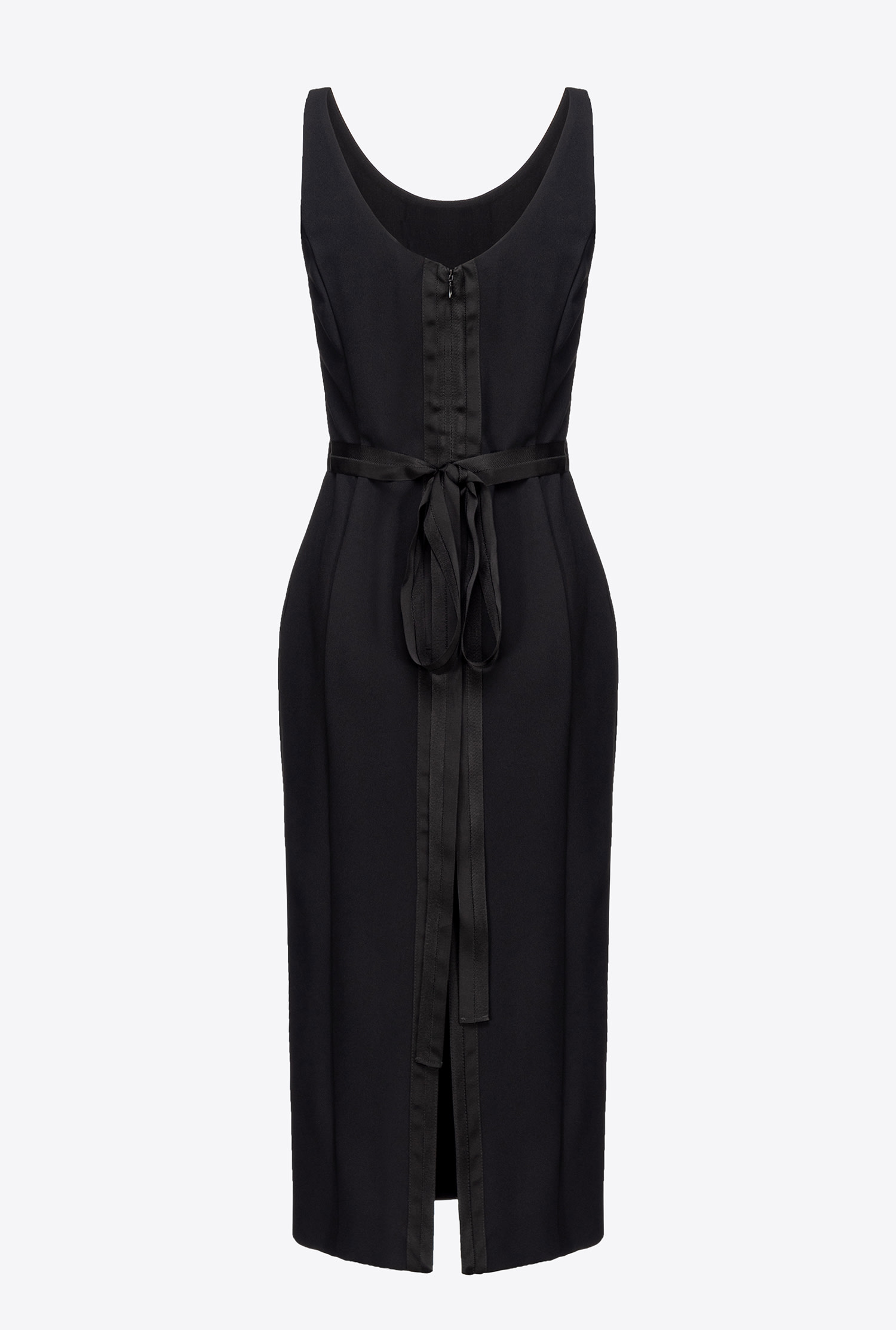 Calf-length dress with bow